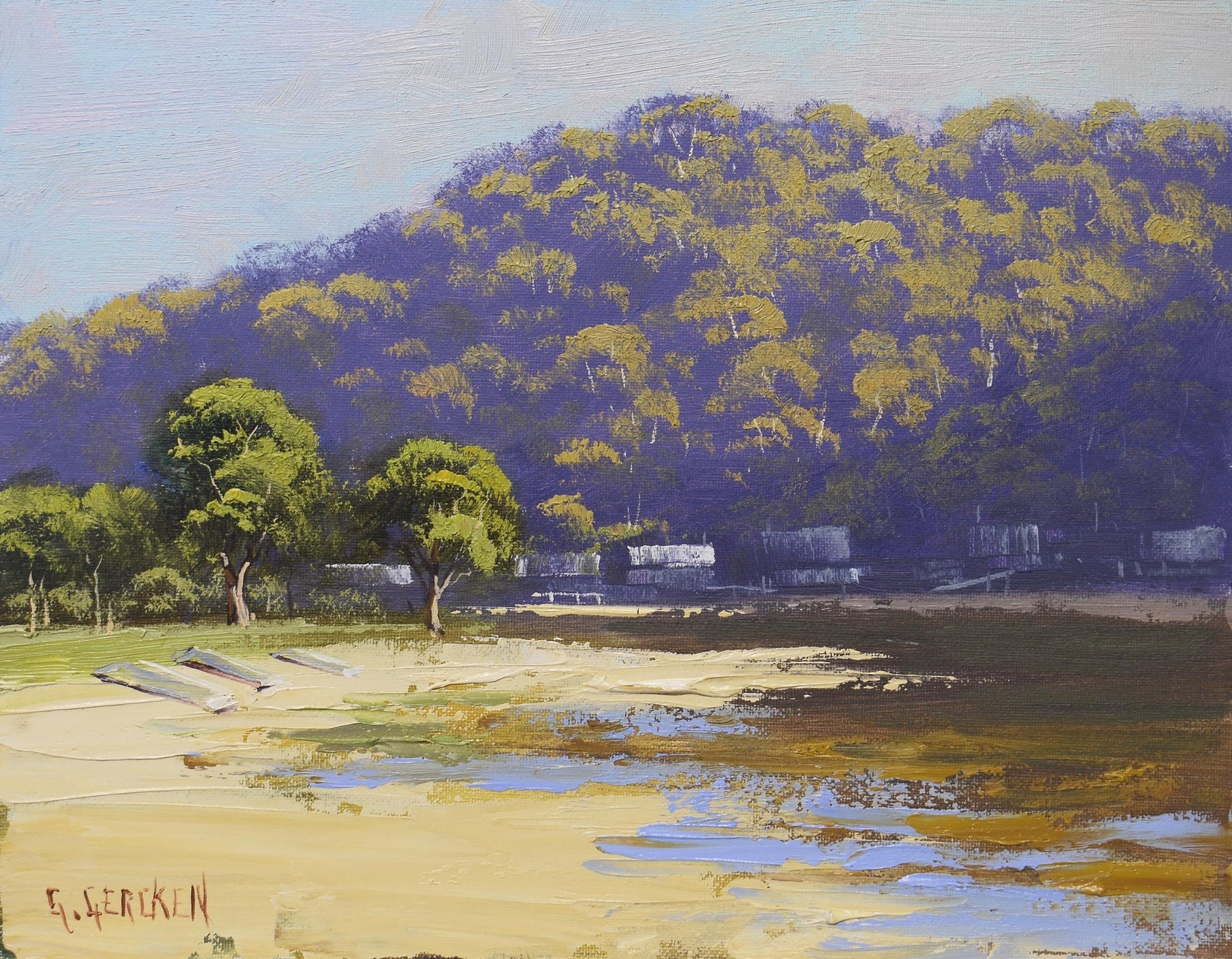 patonga beach oil painting