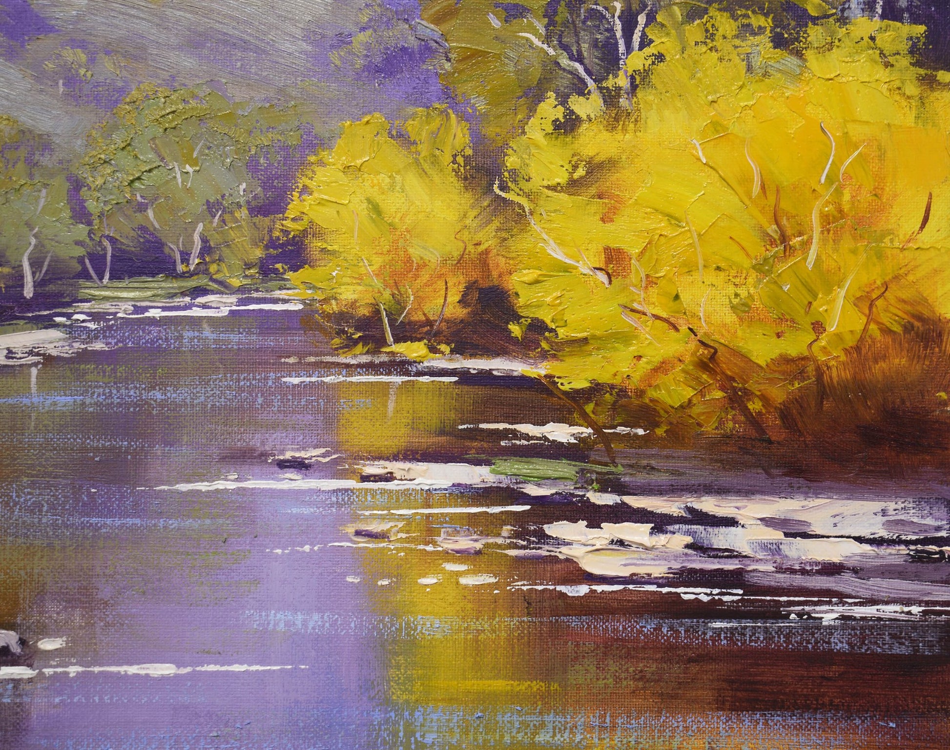 Original oil painting of Australian autumn landscape by Graham Gercken