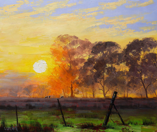Country Sunrise Original Painting by Graham Gercken