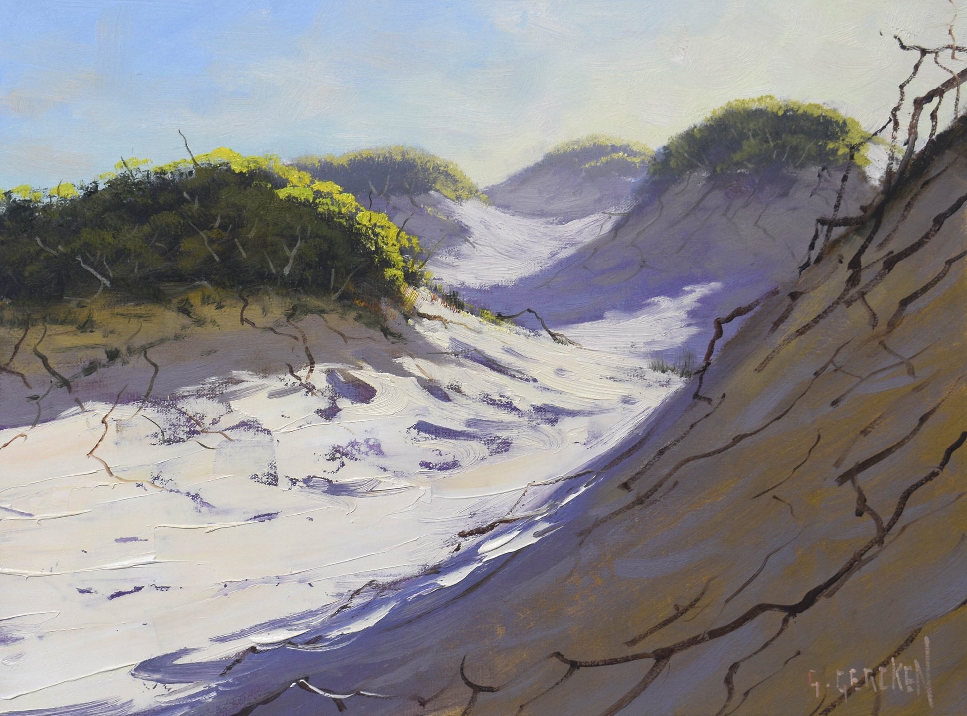 Central Coast Sand Dunes Original oil Painting