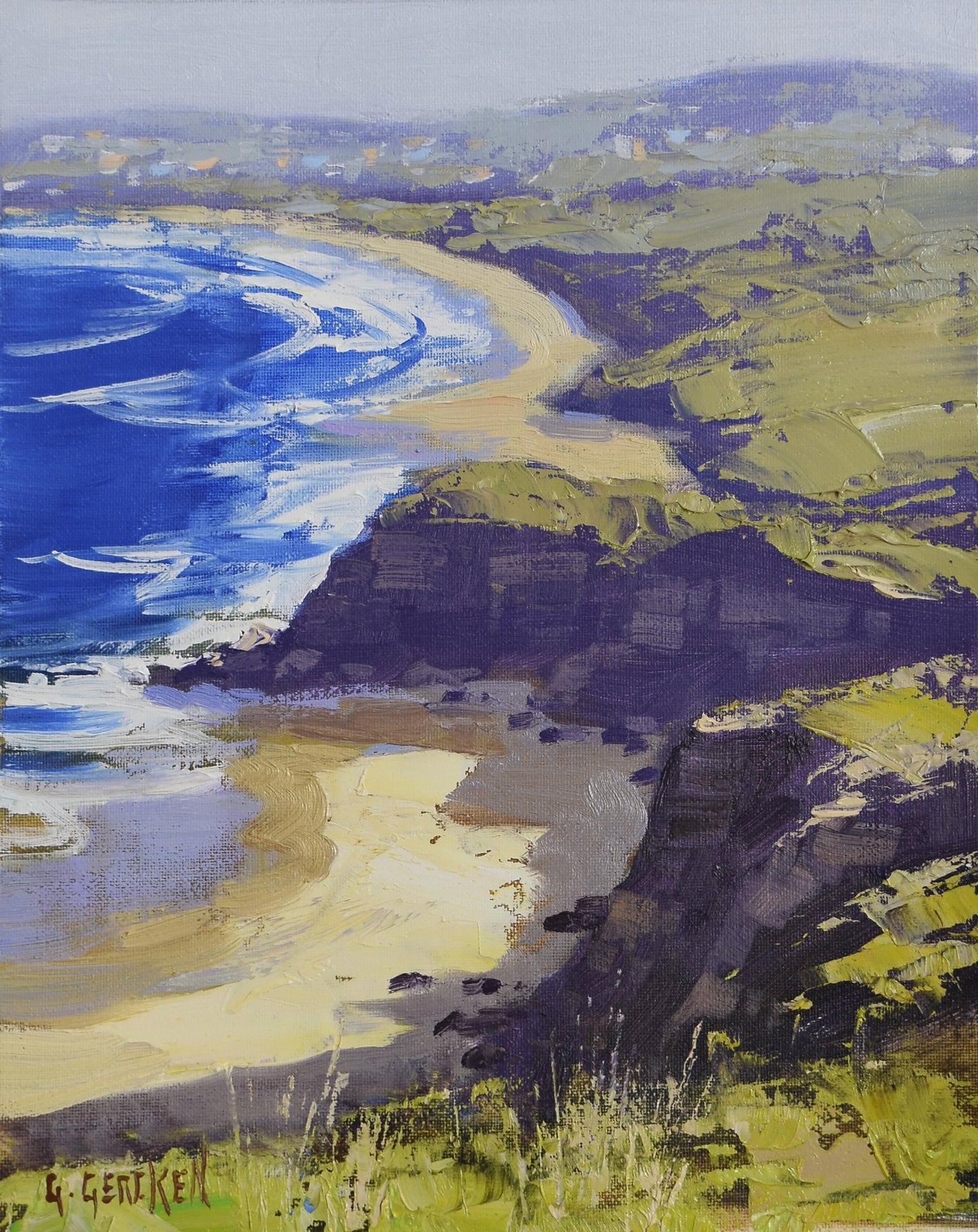 Sydney Coastline Original framed painting by Graham Gercken