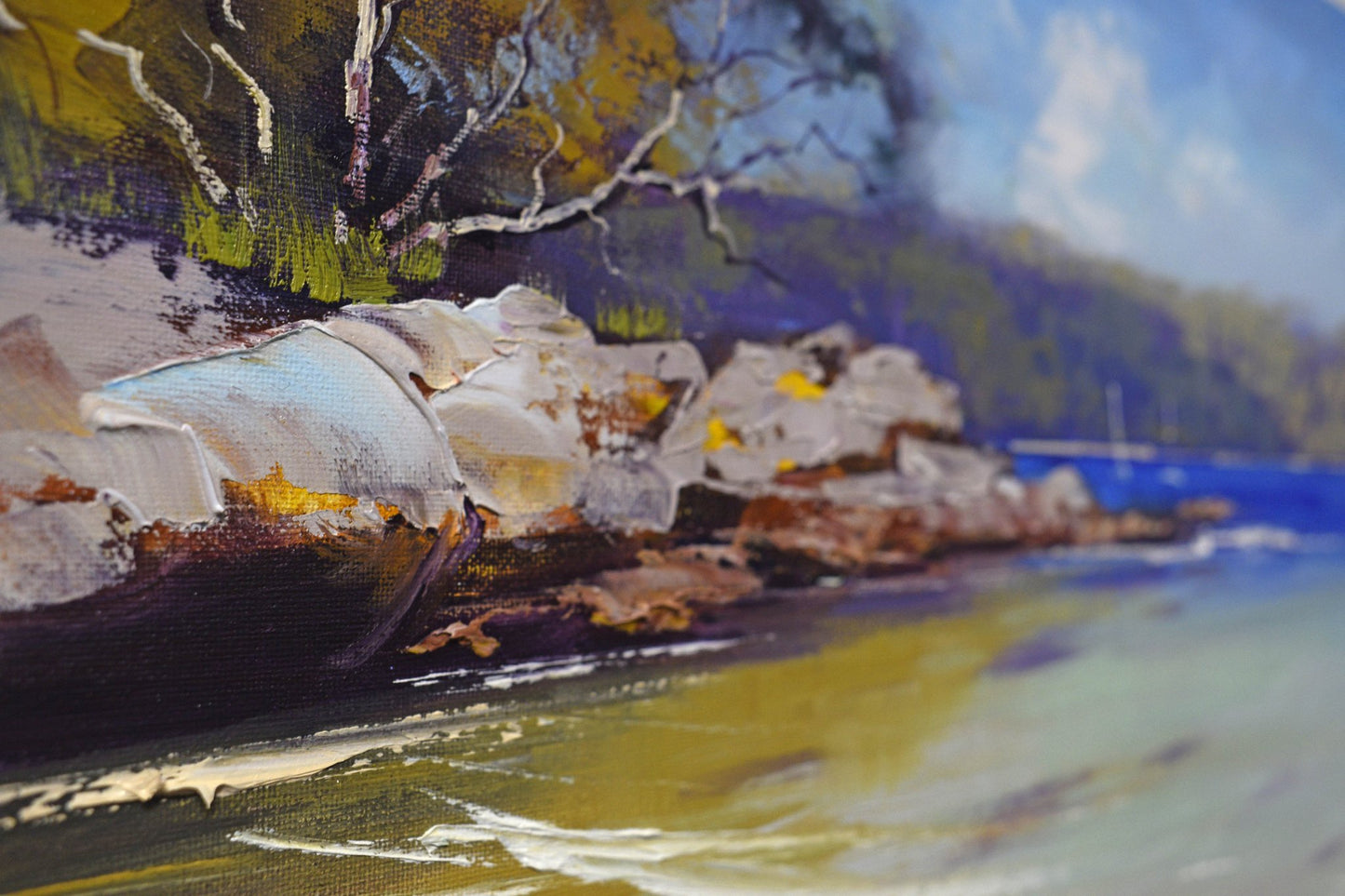 Original Framed Oil Painting – Clontarf Beach, Manly Coastal Art