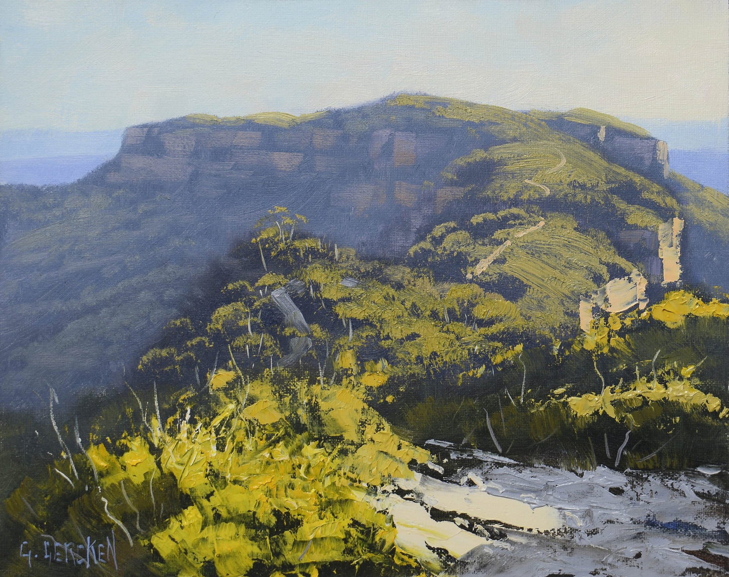Narrow Neck Blue Mountains – Original Framed Oil Painting