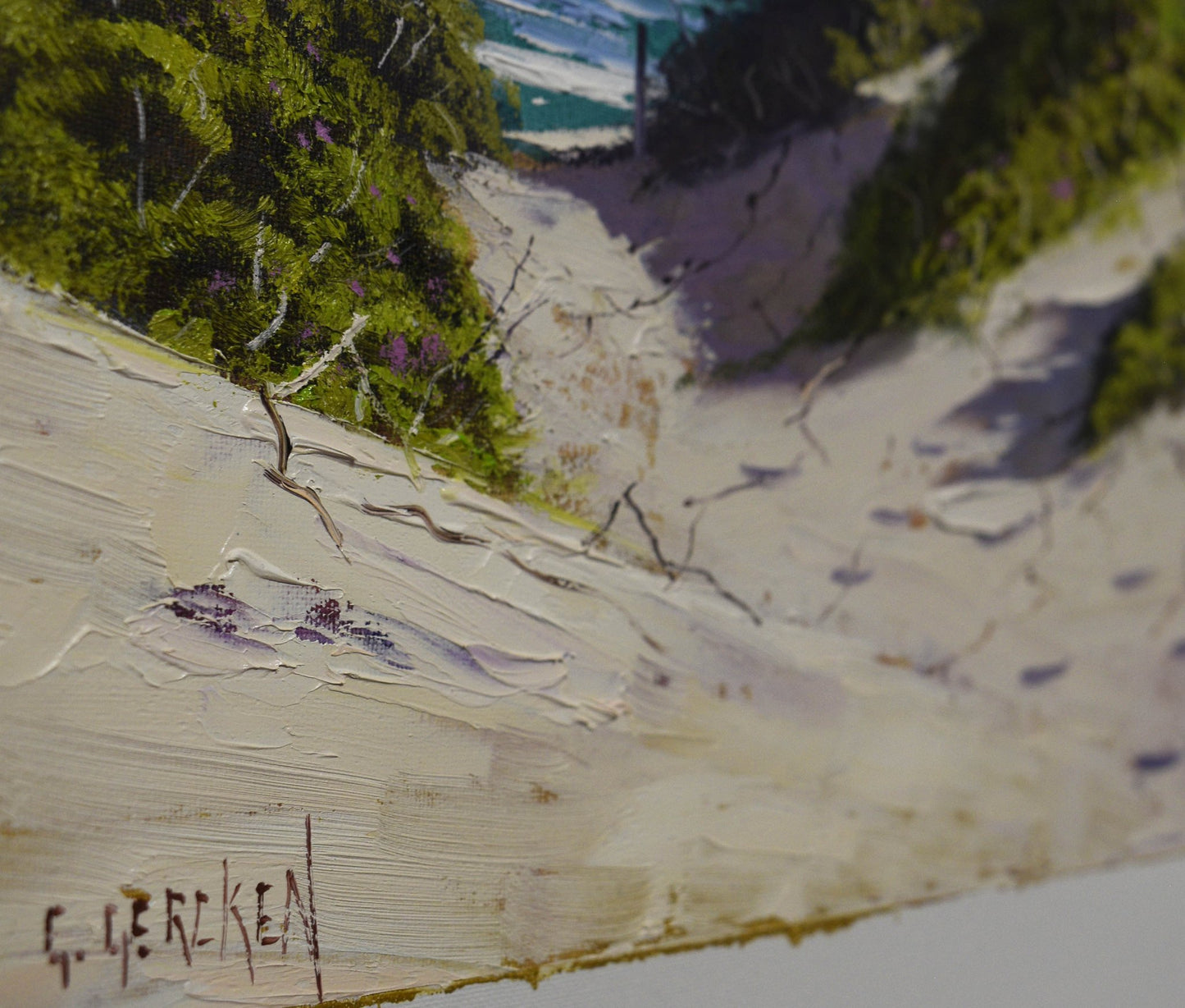 Framed Original Oil Painting Coastal Sand Dunes | Australian Seascape Art by Graham Gercken | Beach Landscape