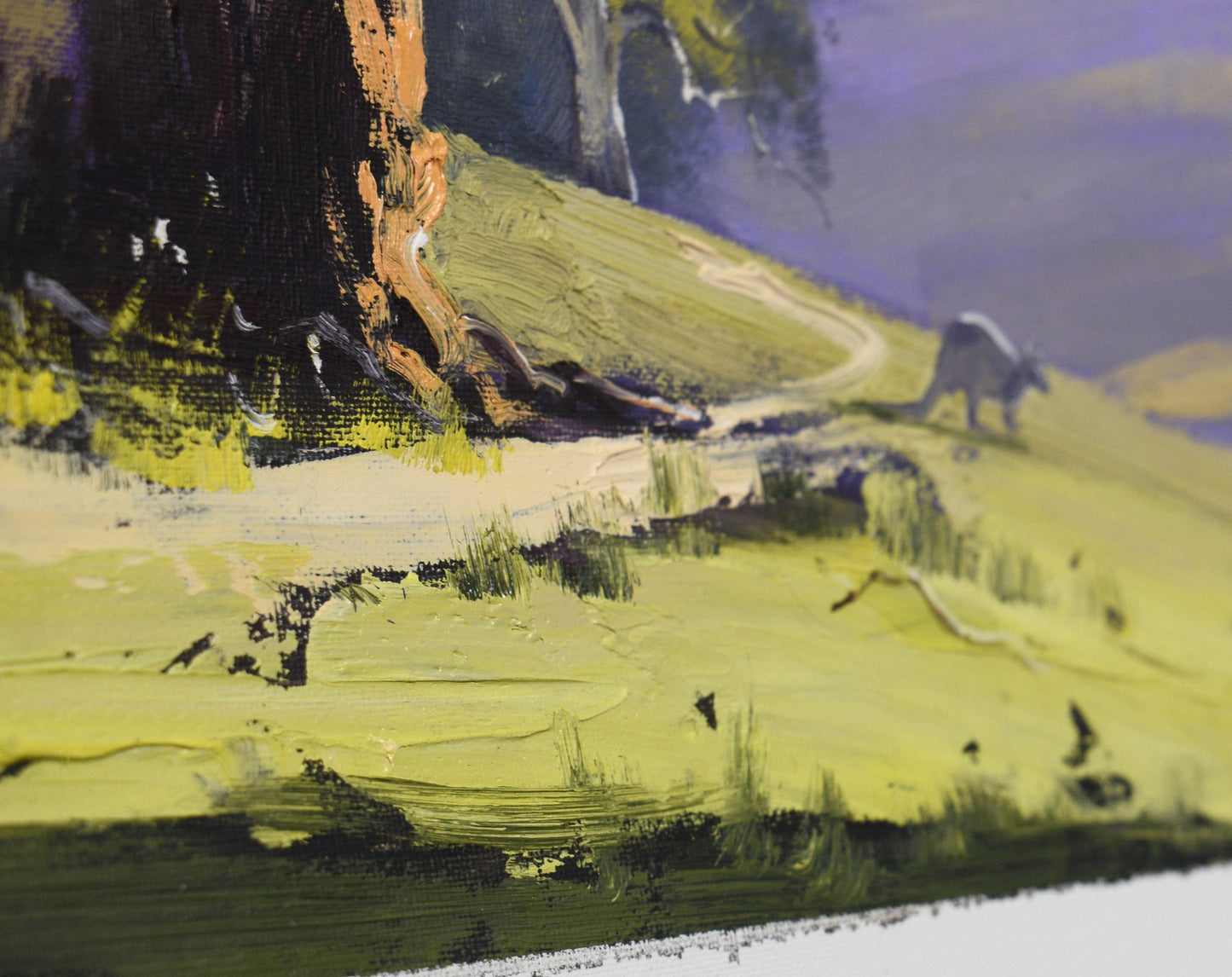 Framed Original Gum Tree Oil Painting – Australian Bush Landscape by Graham Gercken