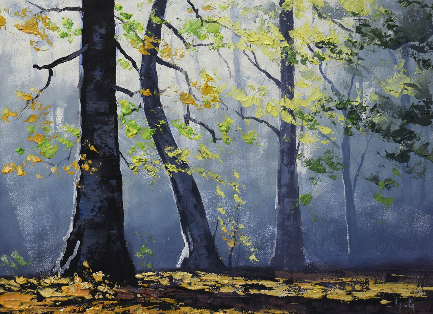 Autumn forest trees Framed Oil Painting by Graham Gercken