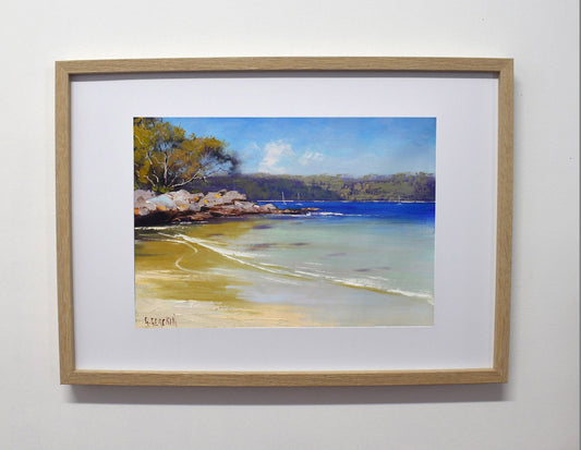 Original Framed Oil Painting – Clontarf Beach, Manly Coastal Art