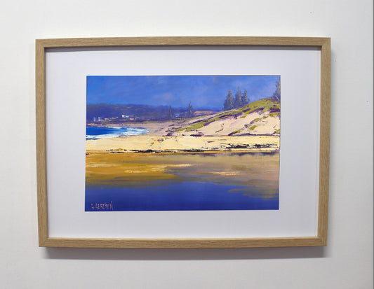 Framed Original Oil Painting – Summer Day at Narrabeen Beach, Sydney | Graham Gercken