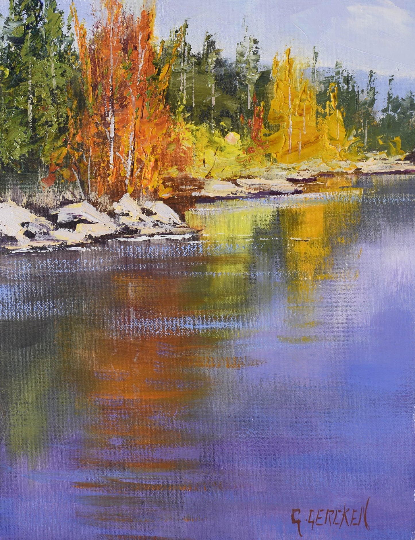 Autumn Colours Tumut River - Original Framed Painting