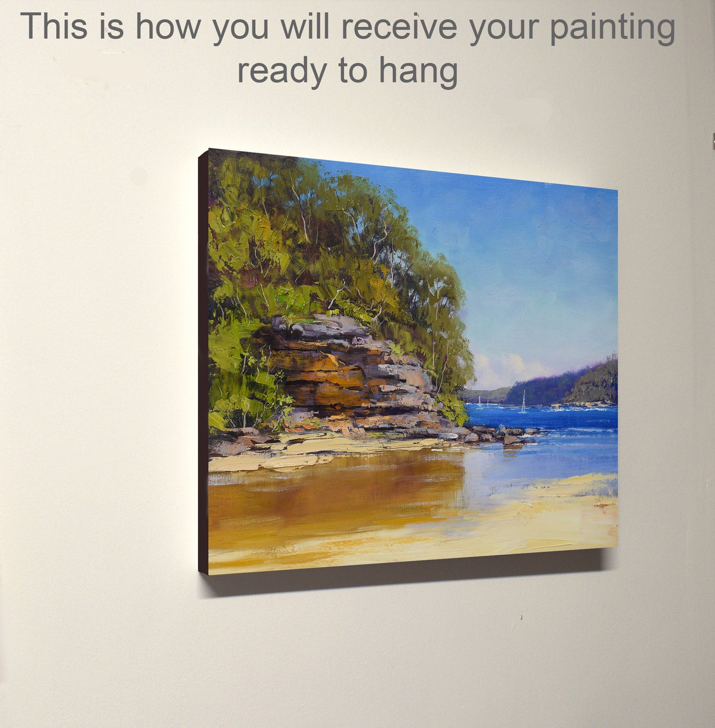 Original Oil Painting of Collins Beach Sydney Harbour