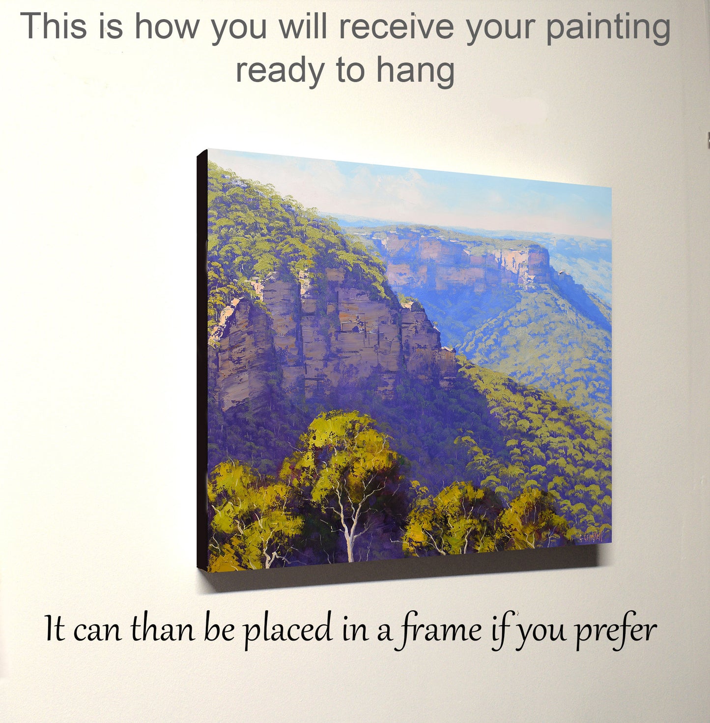 Original Blue Mountains Oil Painting 24x20 Canvas Graham Gercken Australian Art