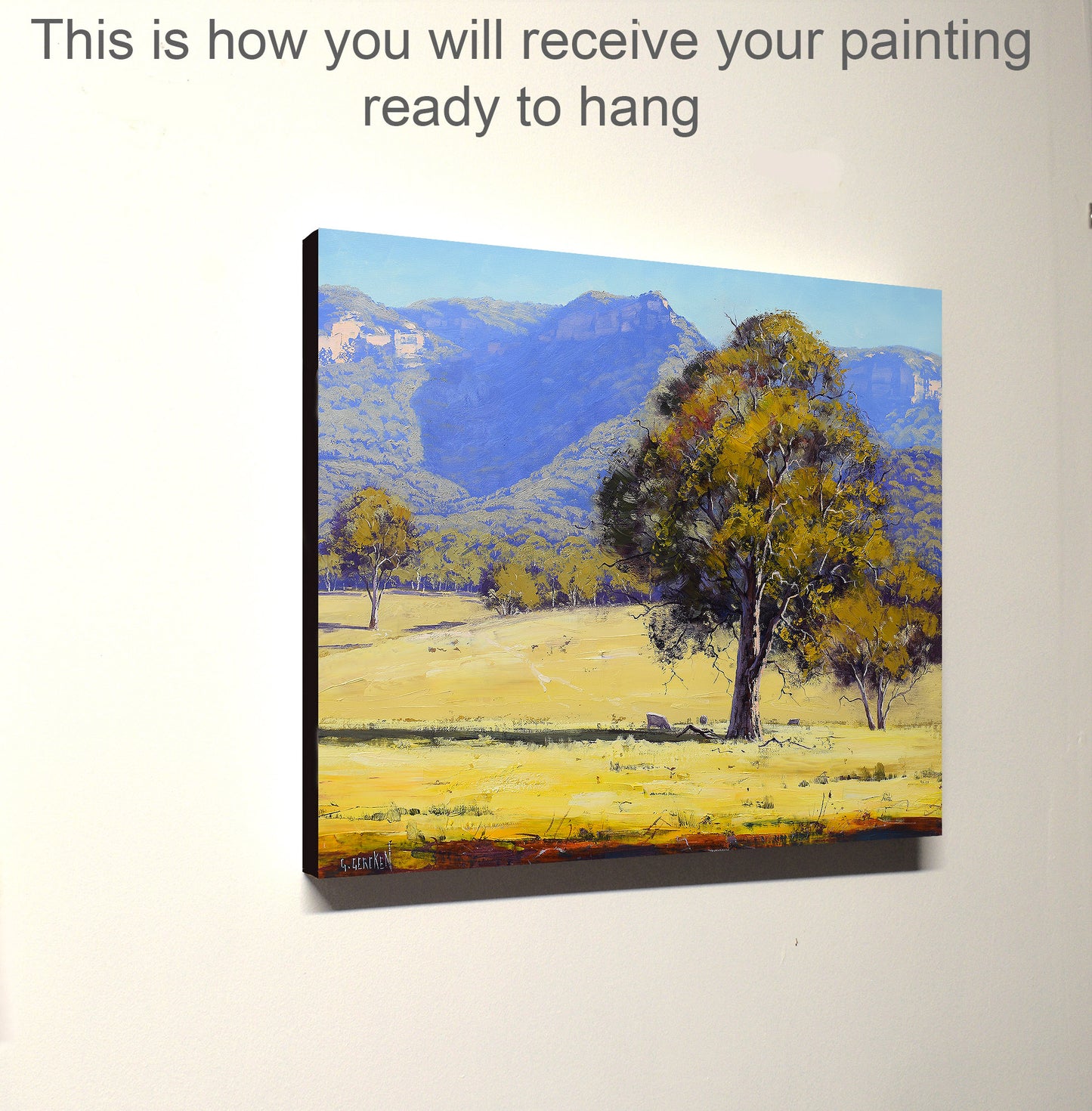 Share Gum tree Summer Australian Landscape Capertee Valley nsw Original oil Painting