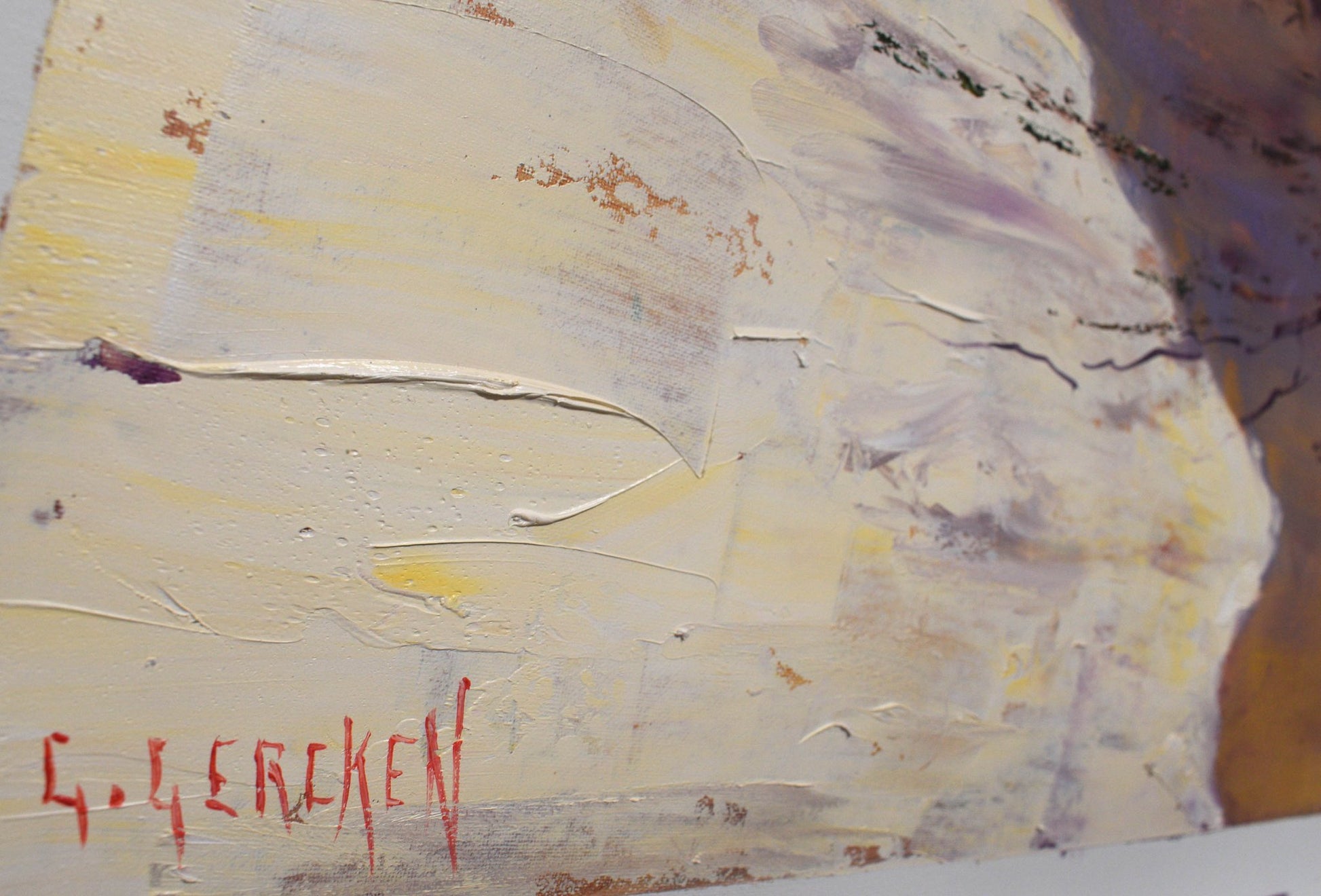 vertical beach painting signed