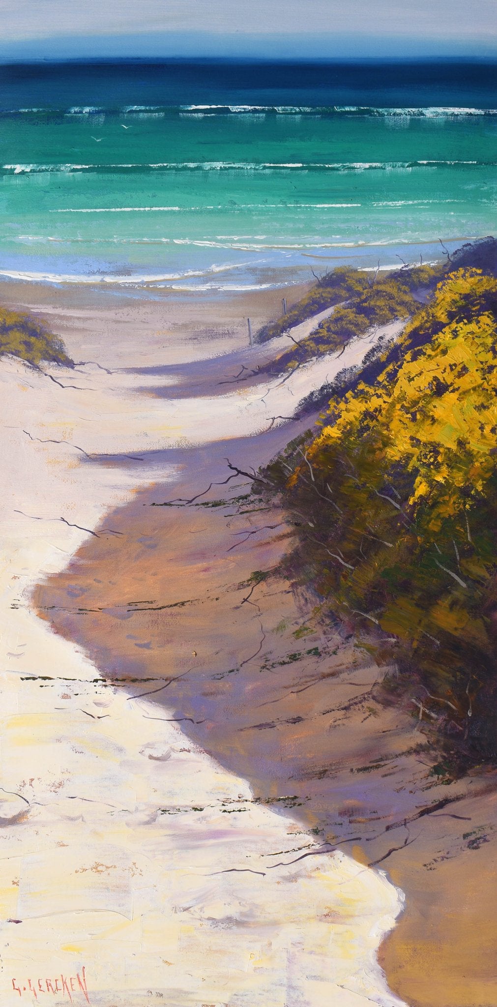 vertical beach painting