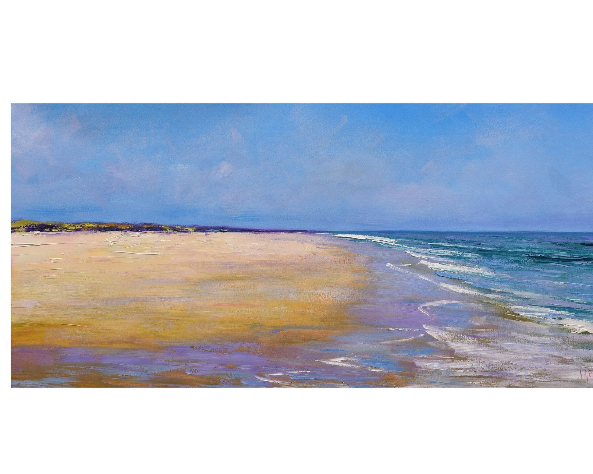 Original oil painting of Australian beach and sand dunes by Graham Gercken