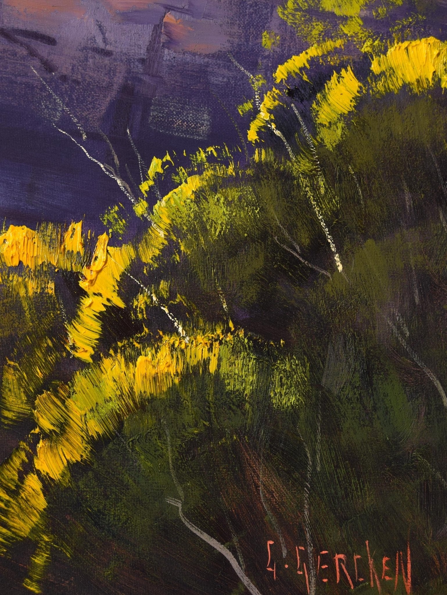 Tranquil Blue Mountains landscape artwork with atmospheric depth