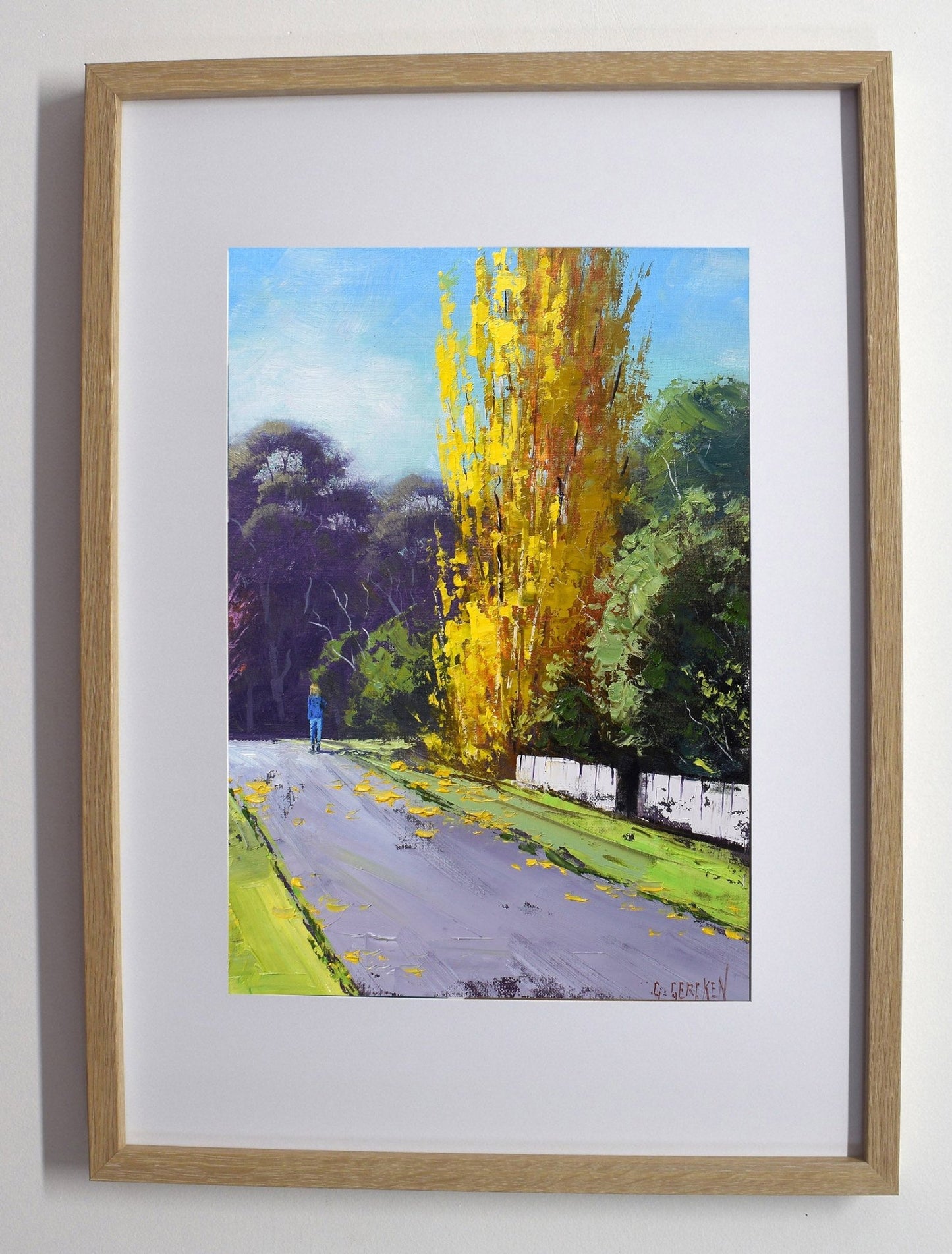 Lithgow Autumn Poplar Framed Oil Painting | Original Australian Landscape Art by Graham Gercken