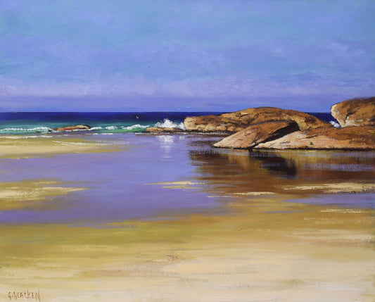 Oil painting of South West Rocks beach