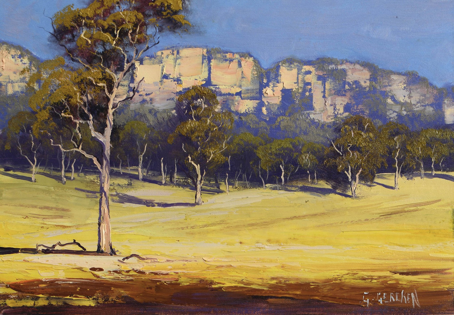 Framed Original Oil Painting Summer Landscape Capertee Valley by Graham Gercken
