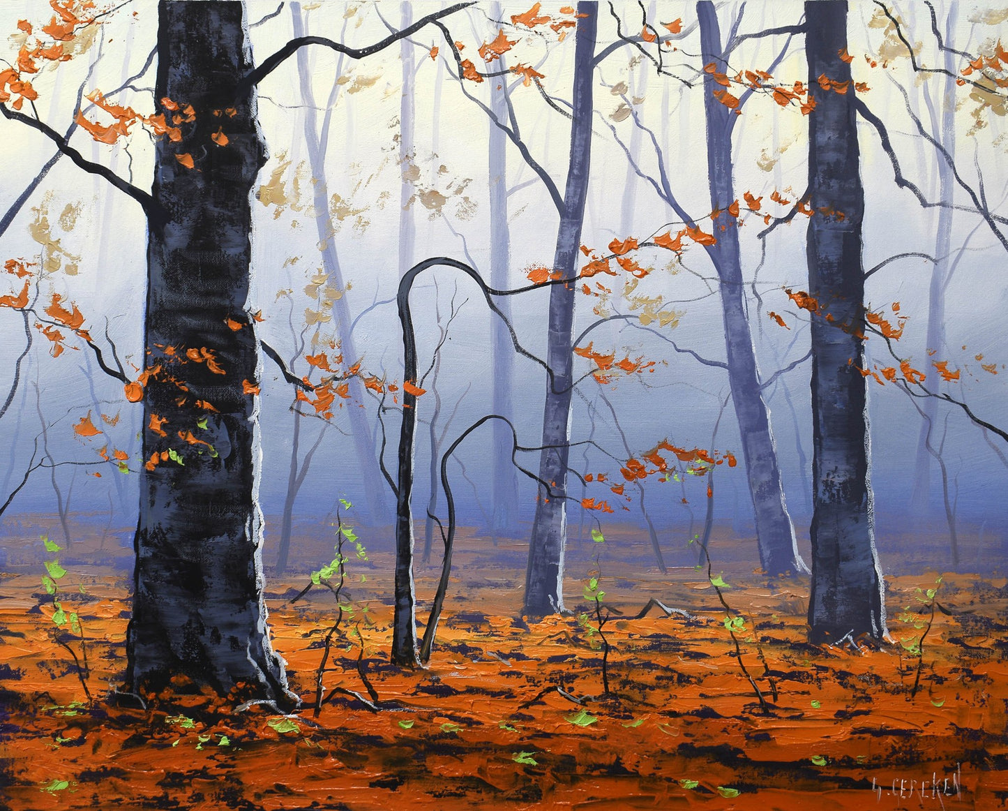 Autumn Trees Painting | oil on stretched canvas