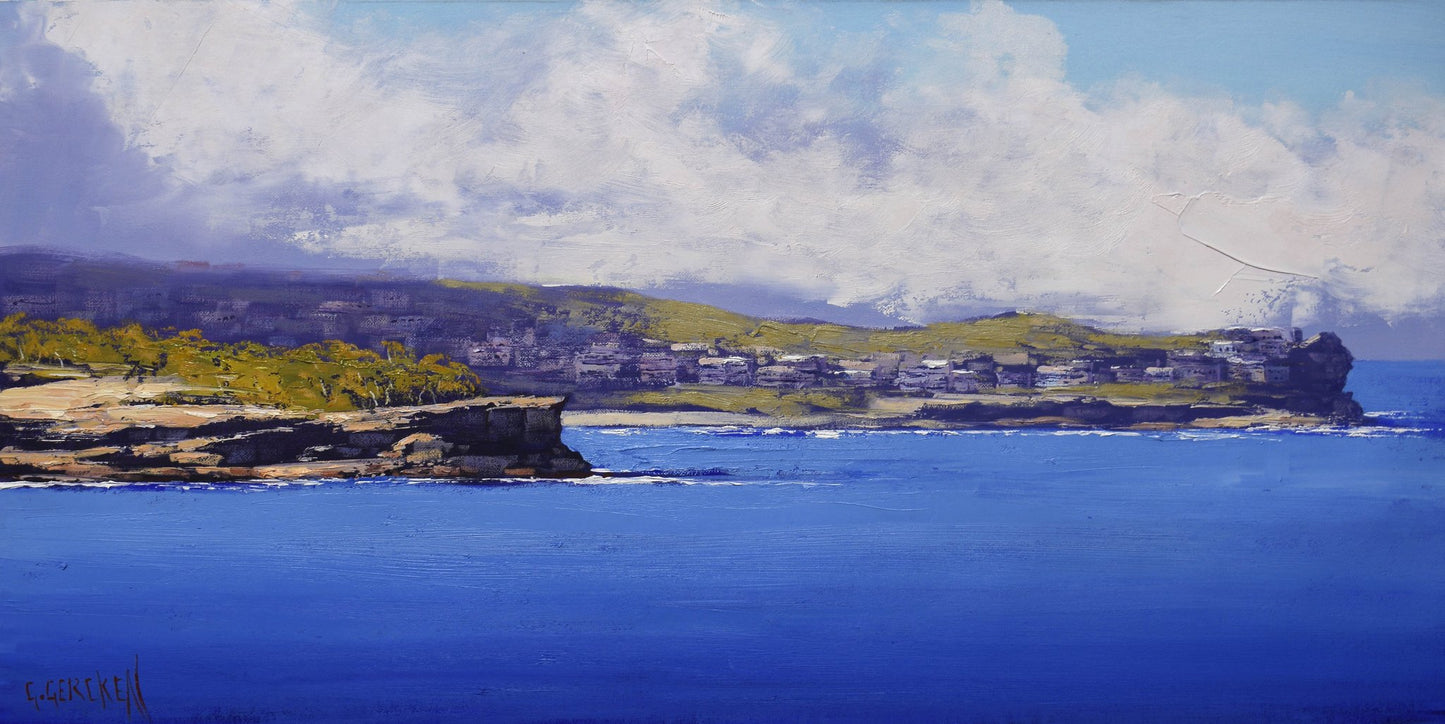 View to Bondi Beach Sydney | Original Oil Painting on Stretched Canvas