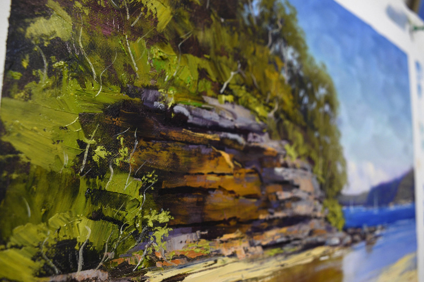 Original Oil Painting of Collins Beach Sydney Harbour