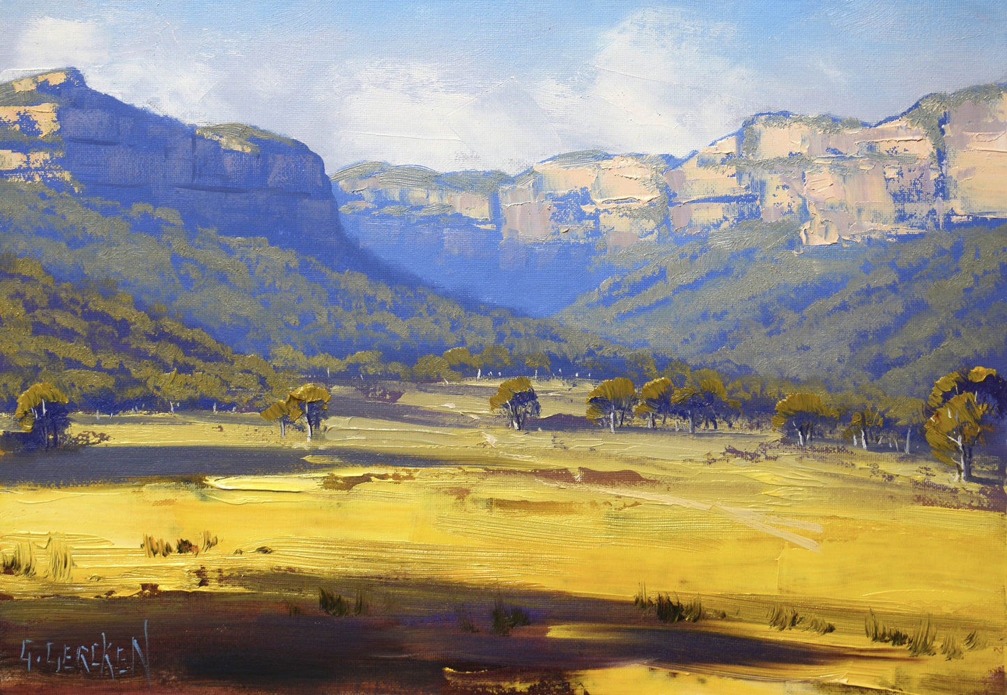 Capertee Valley Landscape – Original Framed Oil Painting by Graham Gercken