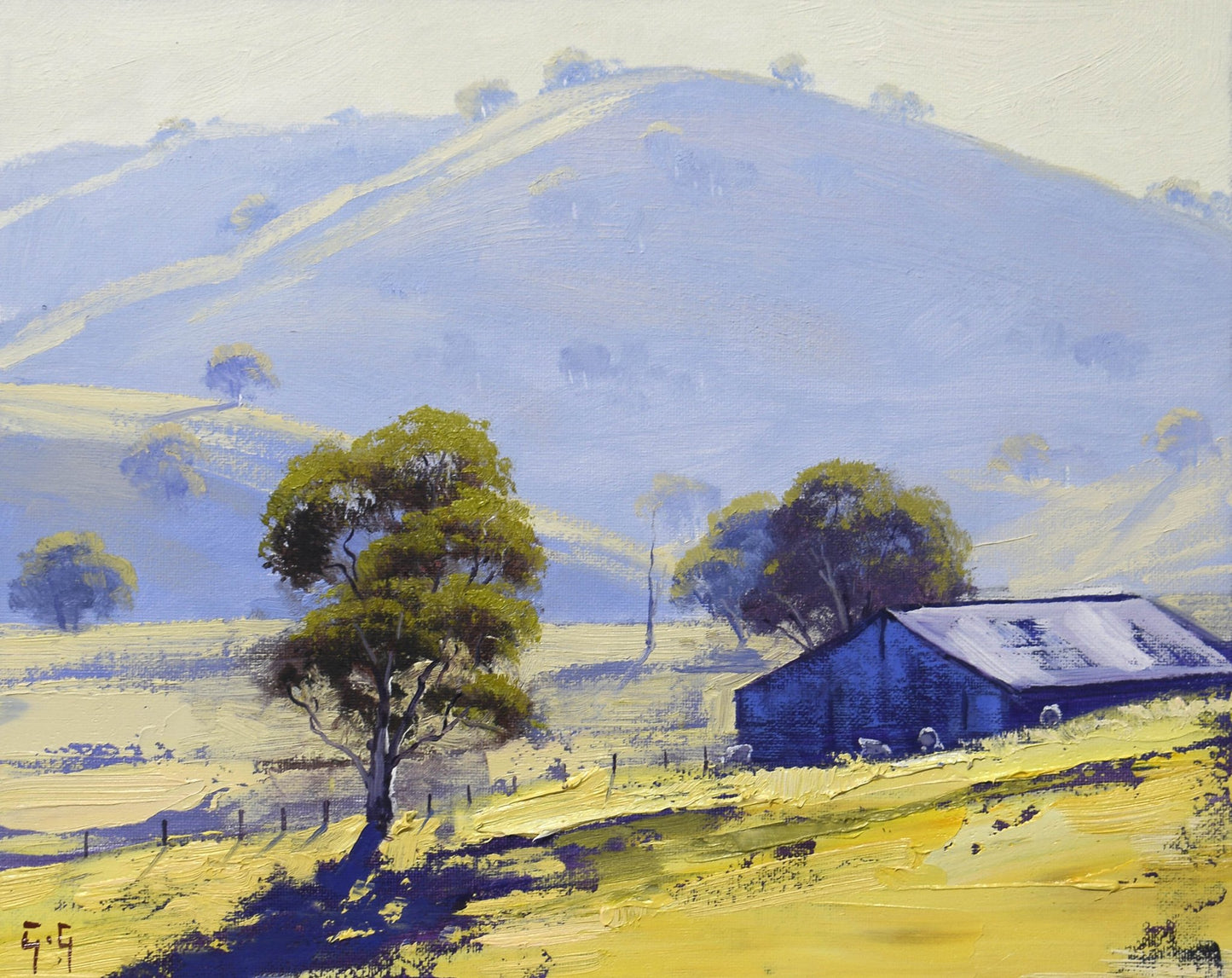 Mudgee Farmland – Original Framed Oil Painting by Graham Gercken | Australian Landscape Art