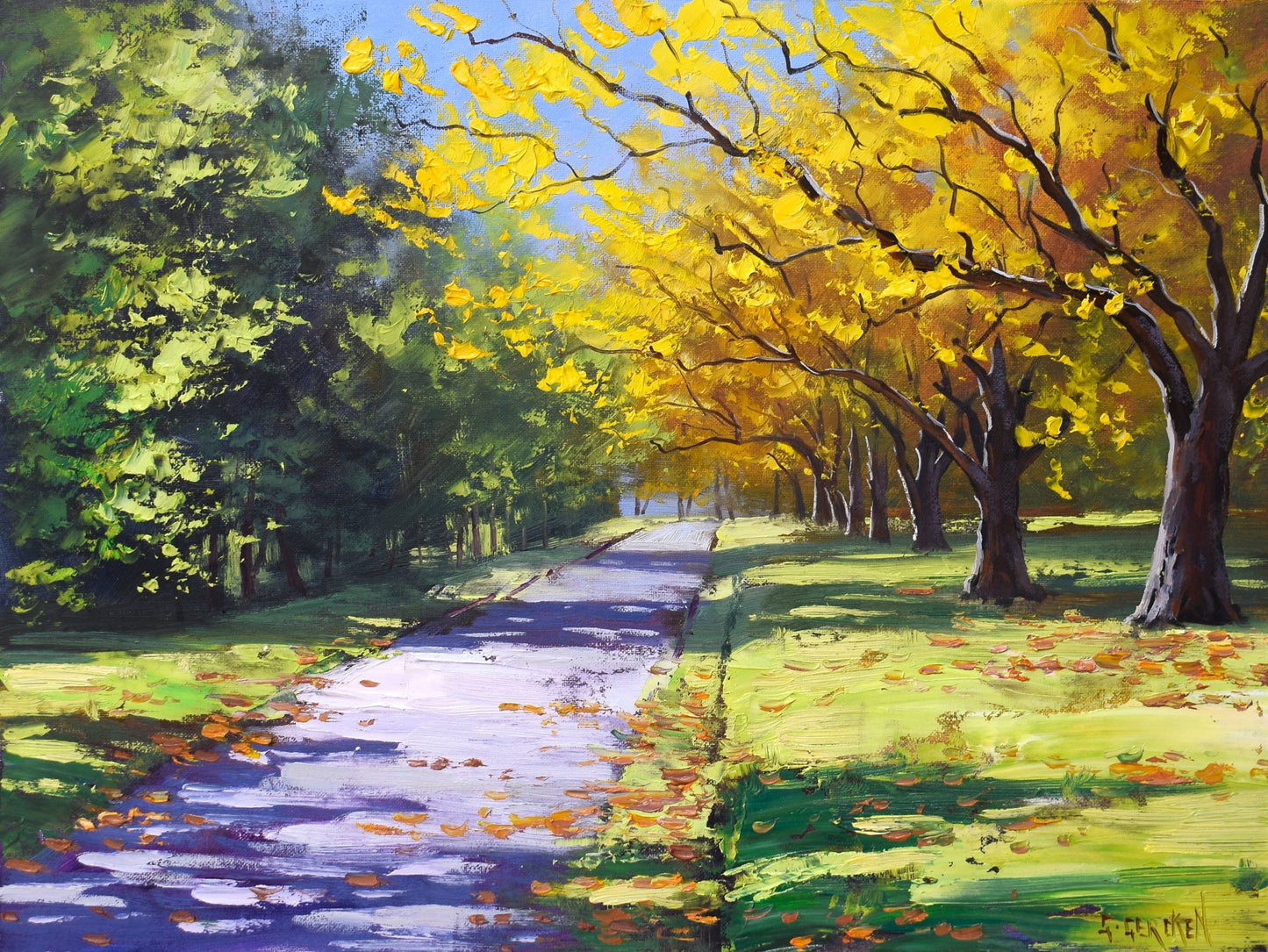 Mt Wilson Autumn Oil Painting – Australian Landscape Art, 16x12" Ready to Hang