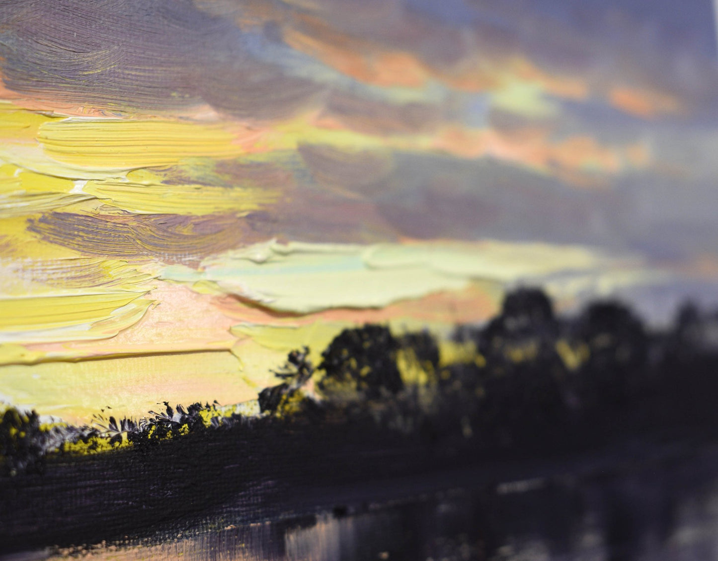 Sunset Reflections – Original Framed Landscape Oil Painting