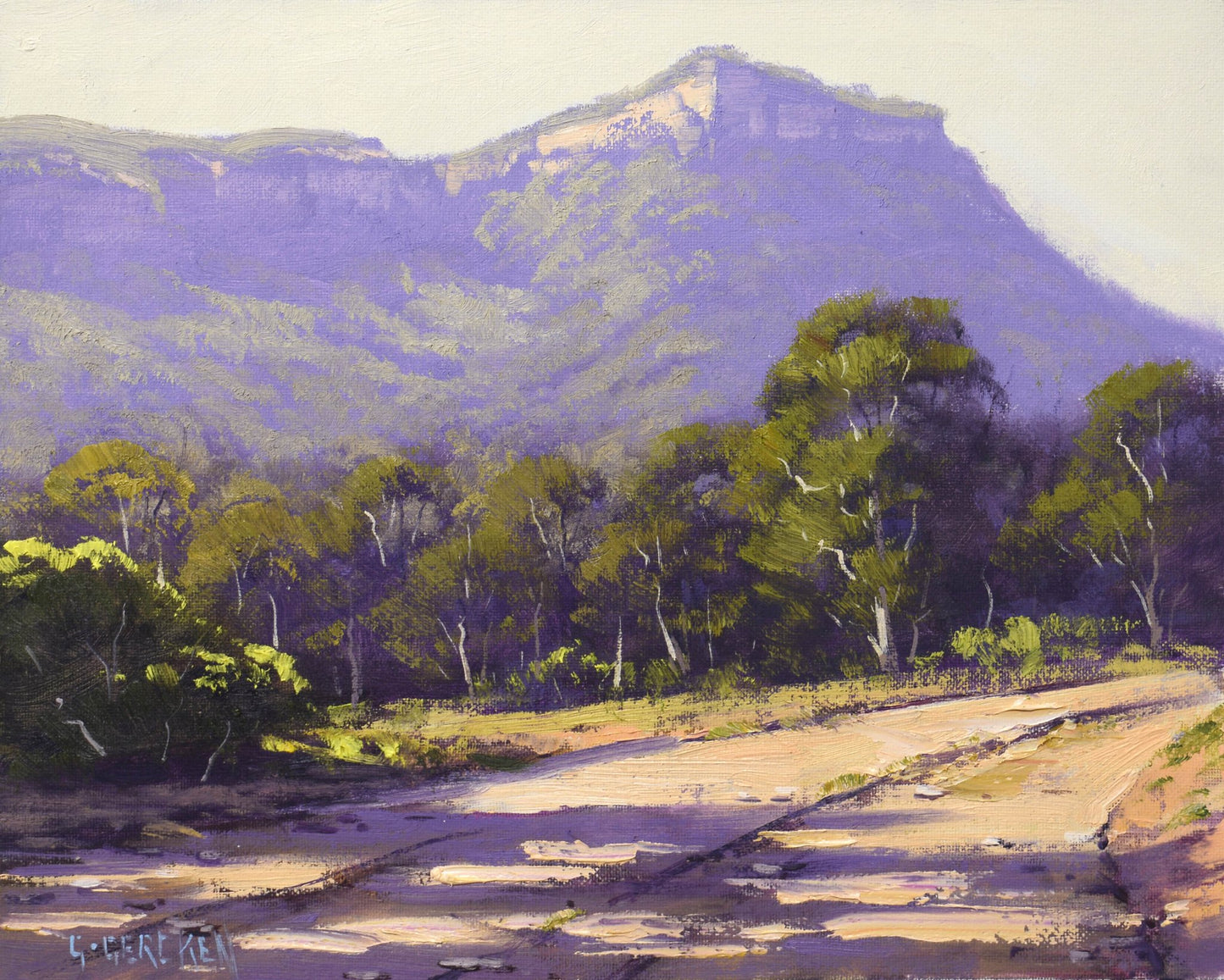 Light Across the Megalong Valley – Framed Landscape Oil Painting