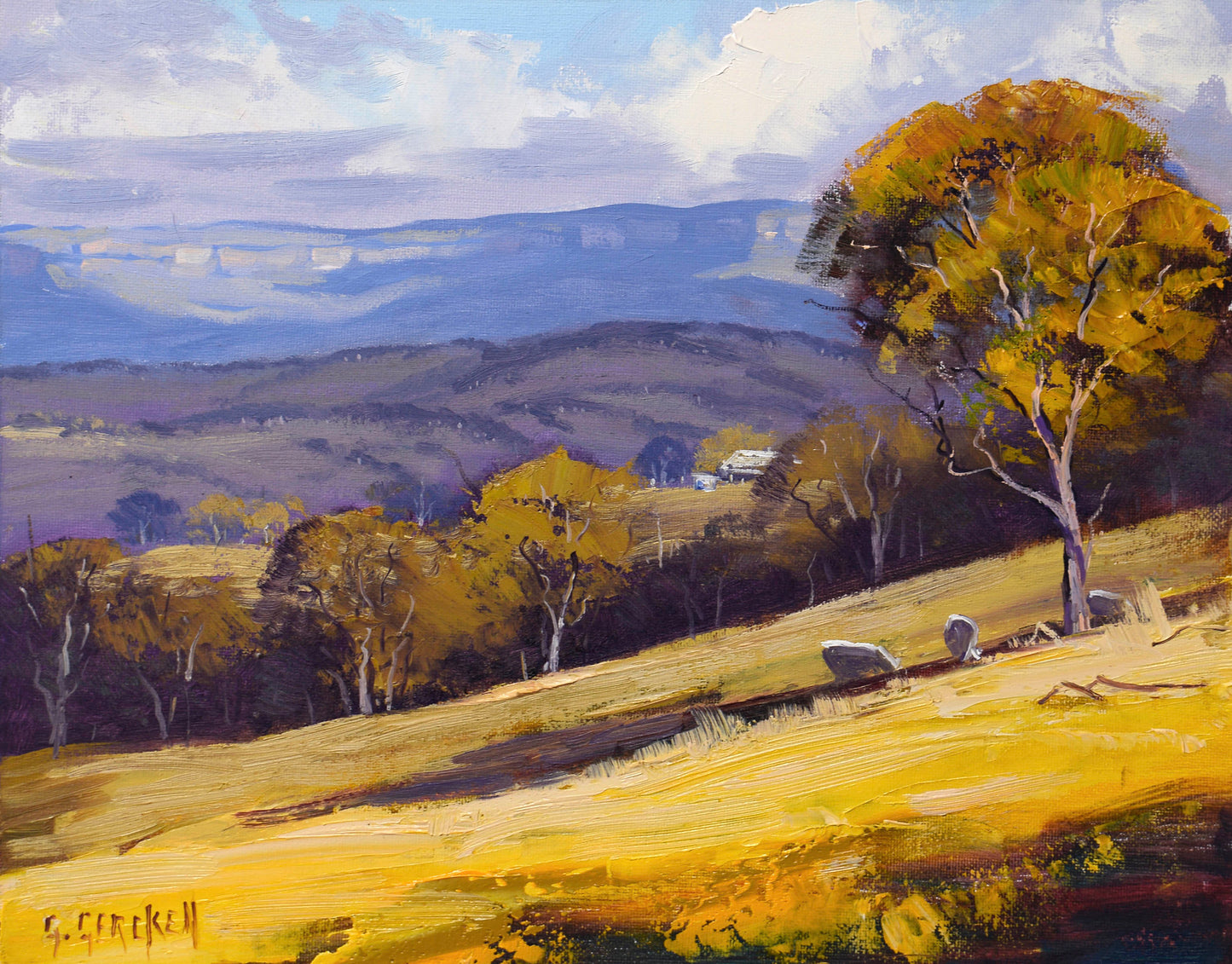 Kaninmbla to the Blue Mountains Framed oil Painting