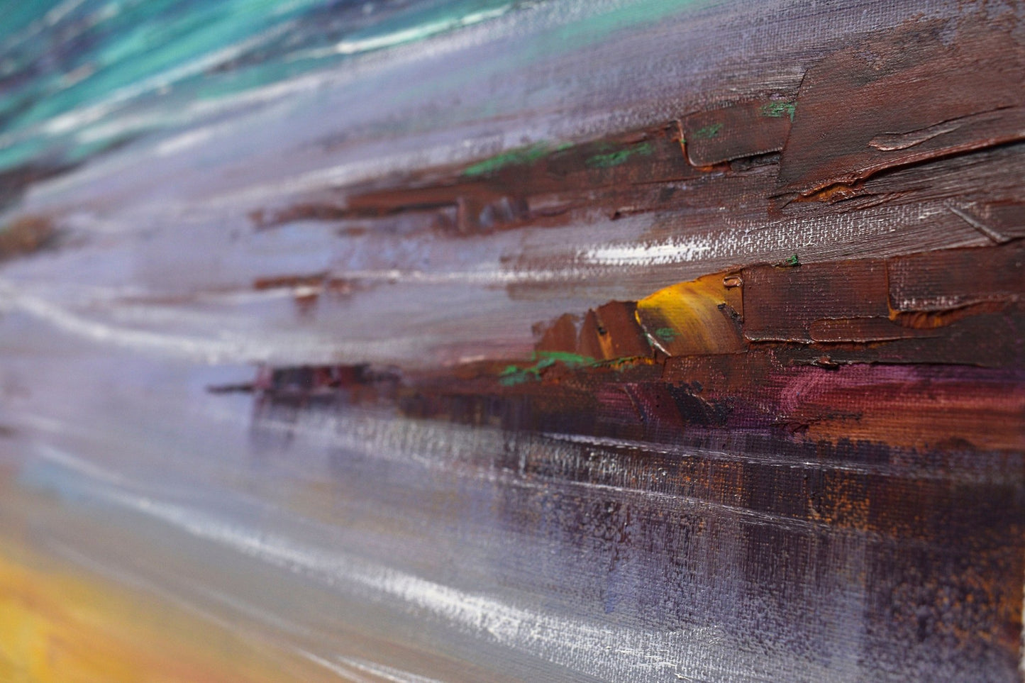 Modern Beach Oil painting Seascape 15 x 30 Inches