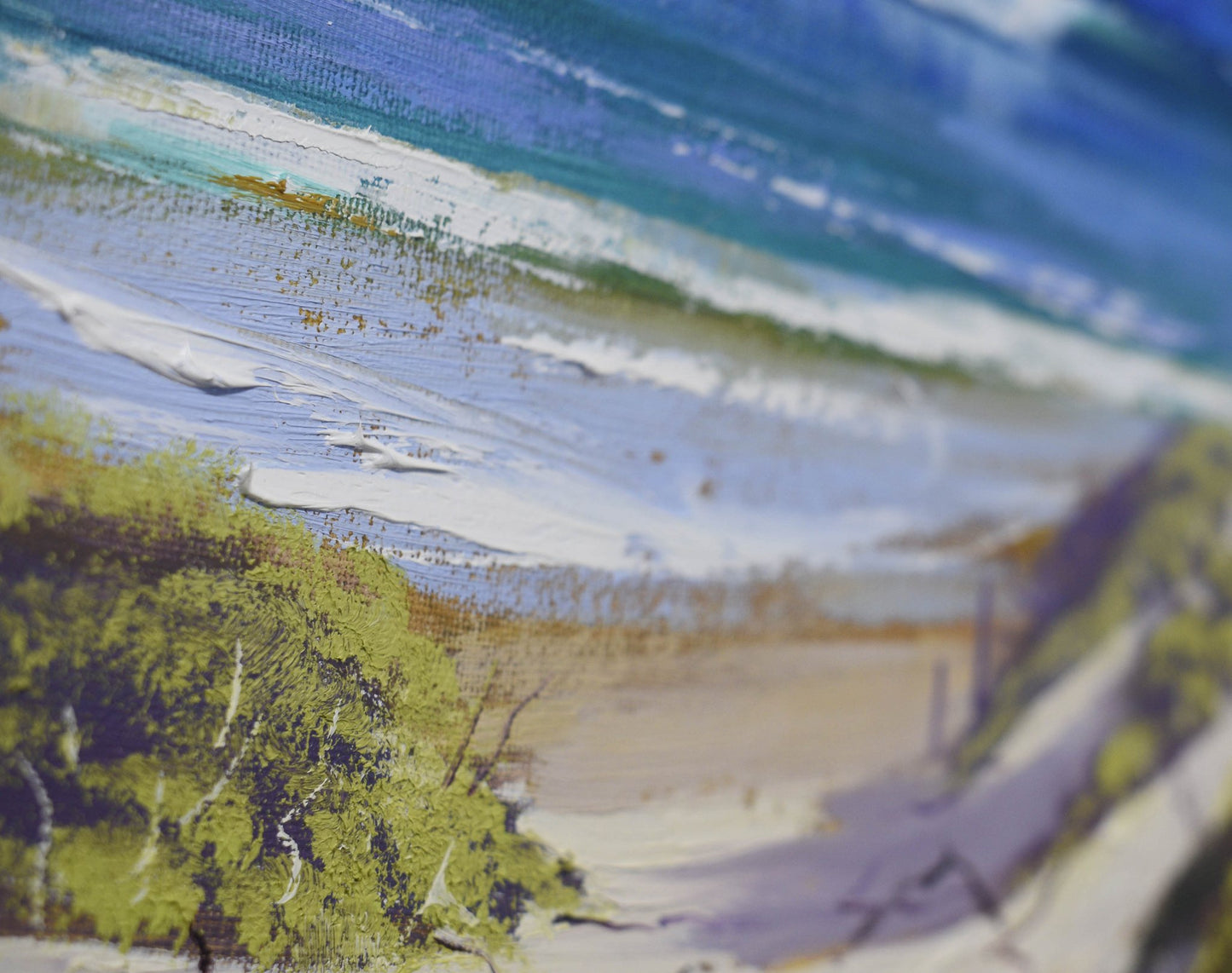 Coastal Dune Path to the Sea - Original Framed Oil Painting
