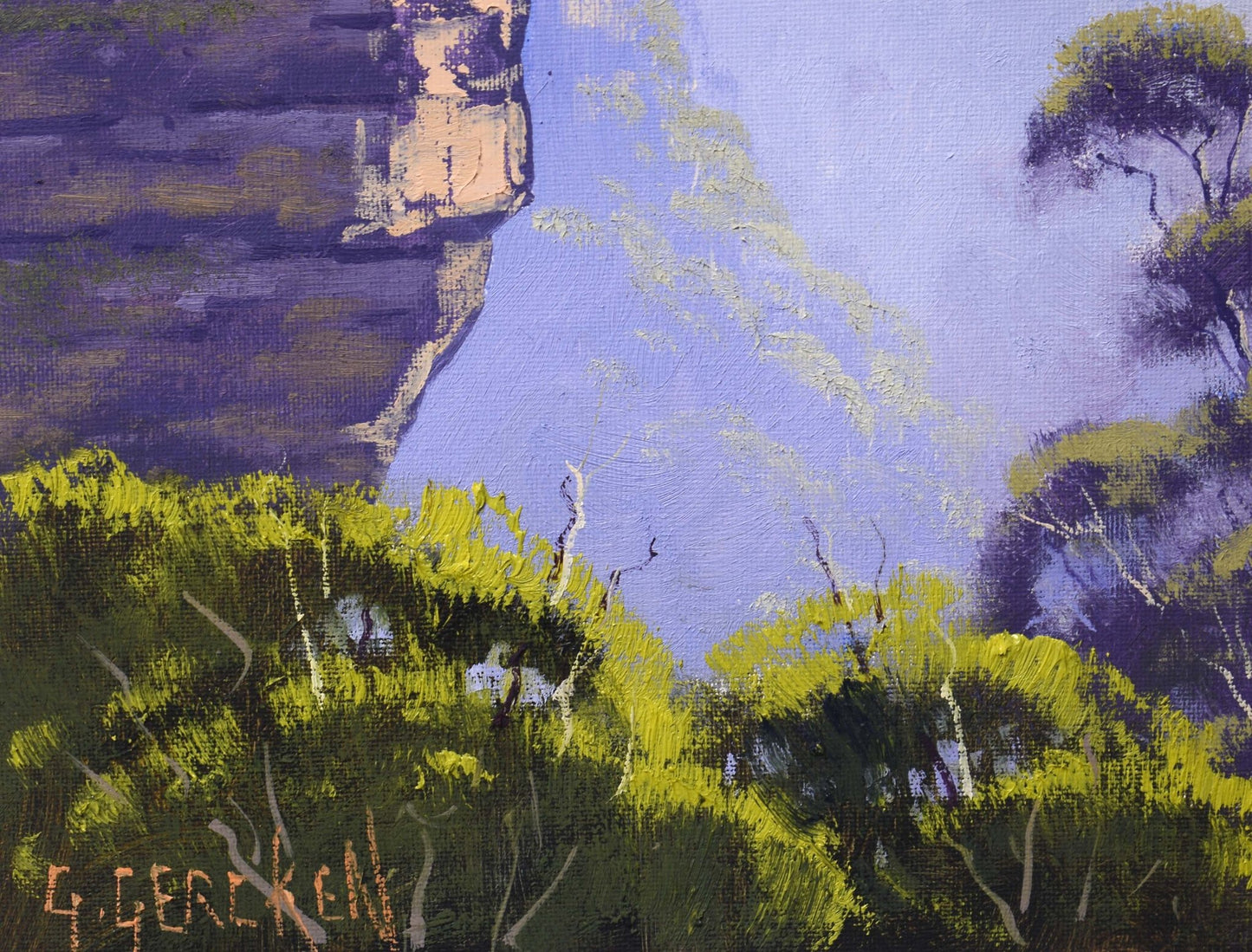 Blue Mountains Escarpment – Original Framed Oil Painting