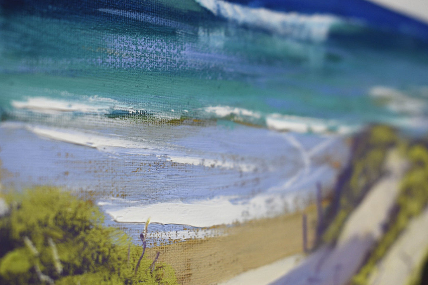 Australian Coastal Dunes Oil Painting Framed Beach Seascape Original Art