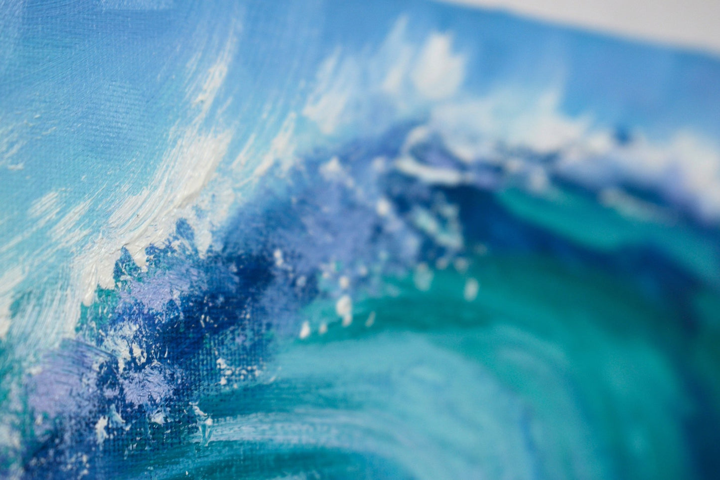 Abstract painting with blue and green colors