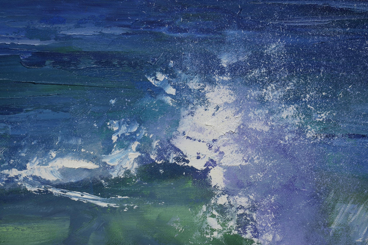 Artistic depiction of a wave with blue and green colors