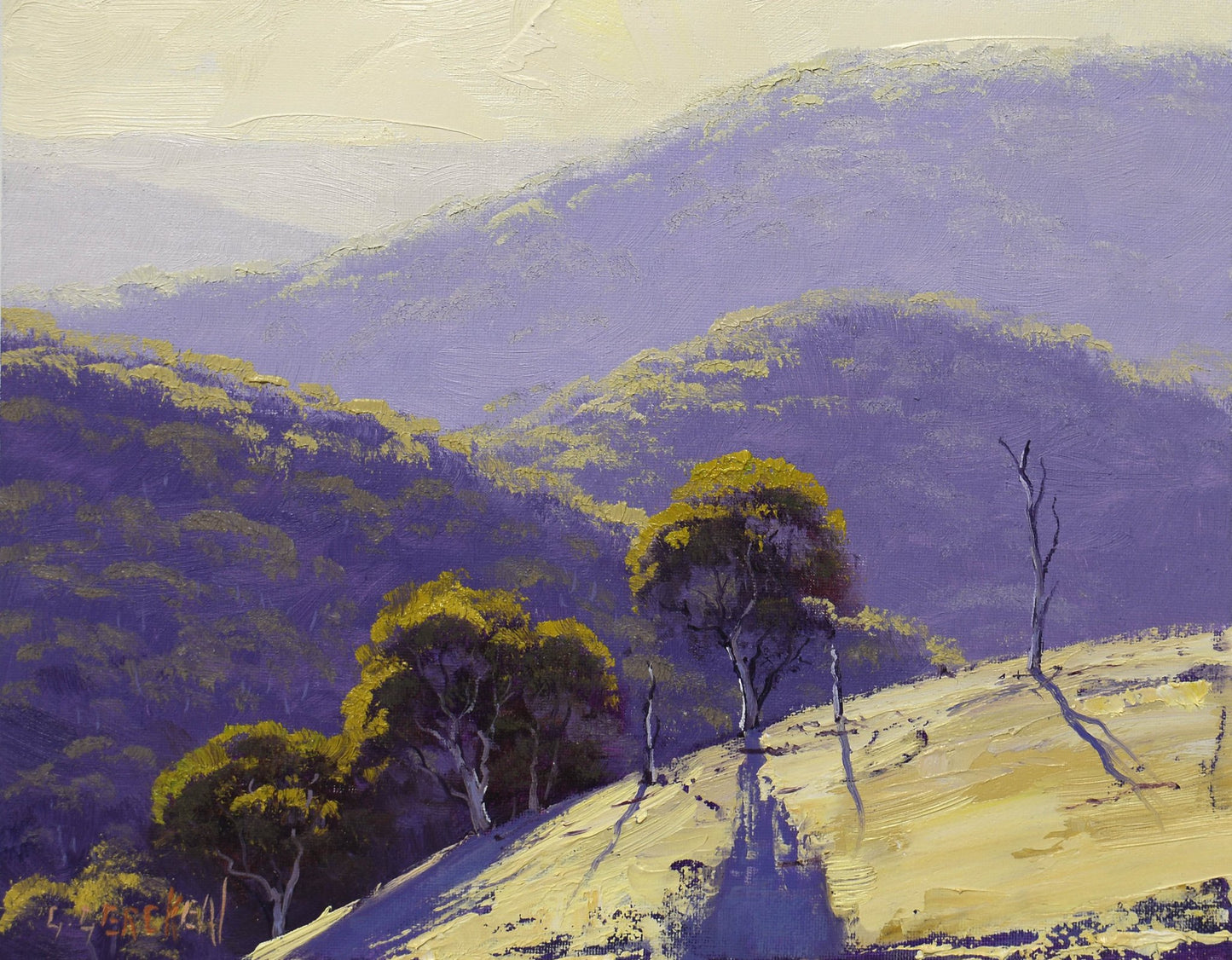 Australian Summer landscape Turon Hills Framed oil painting by Graham Gercken