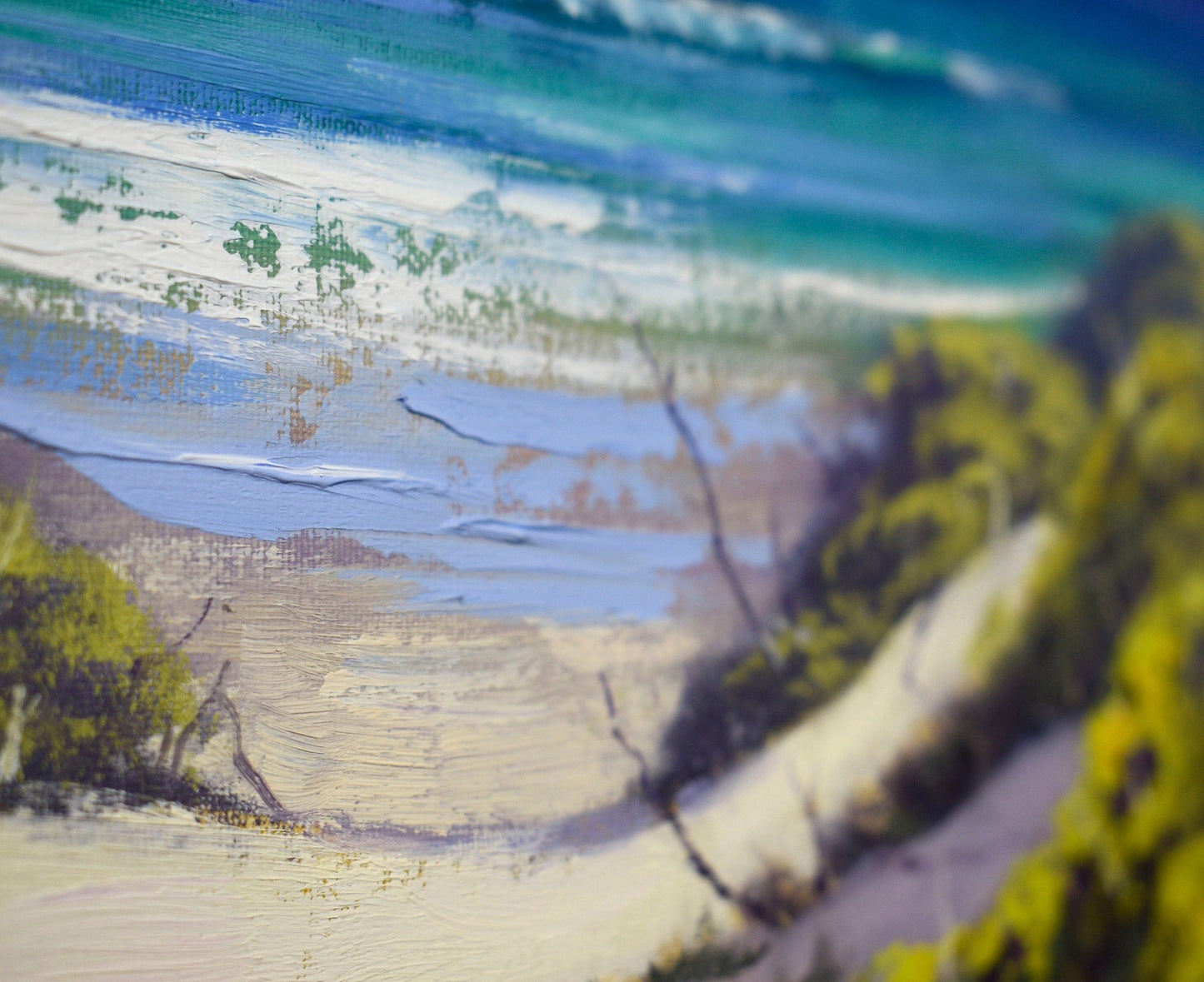 Seascape Original Oil Painting Central Coast Beach dunes NSW Framed Gercken