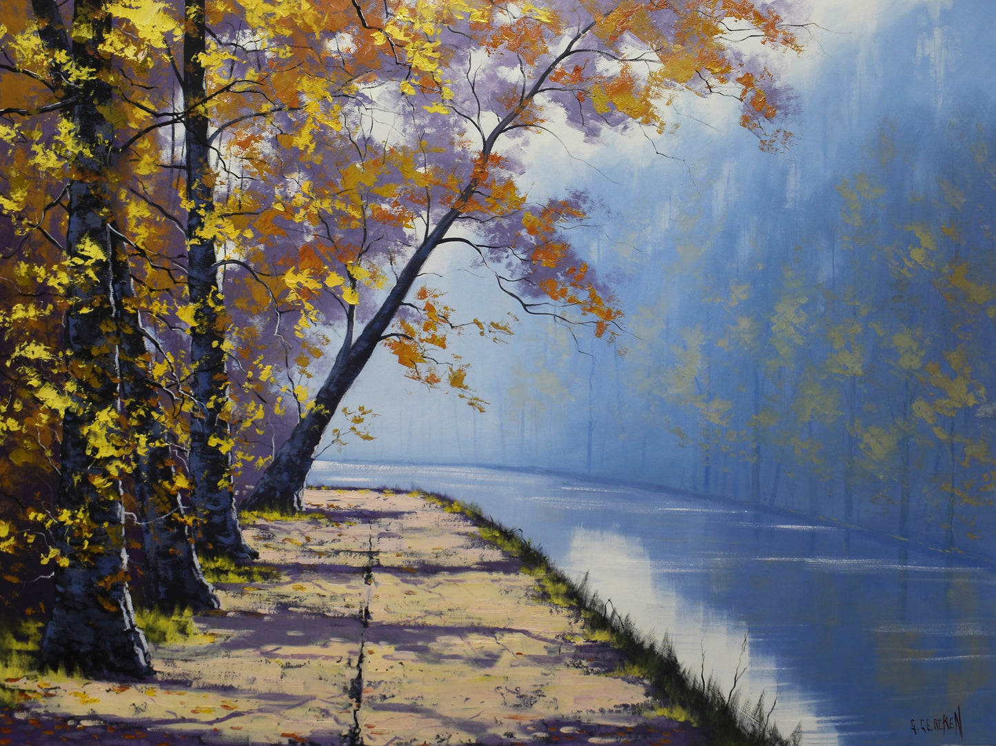 Autumn Reflections – Original Oil Painting on Canvas