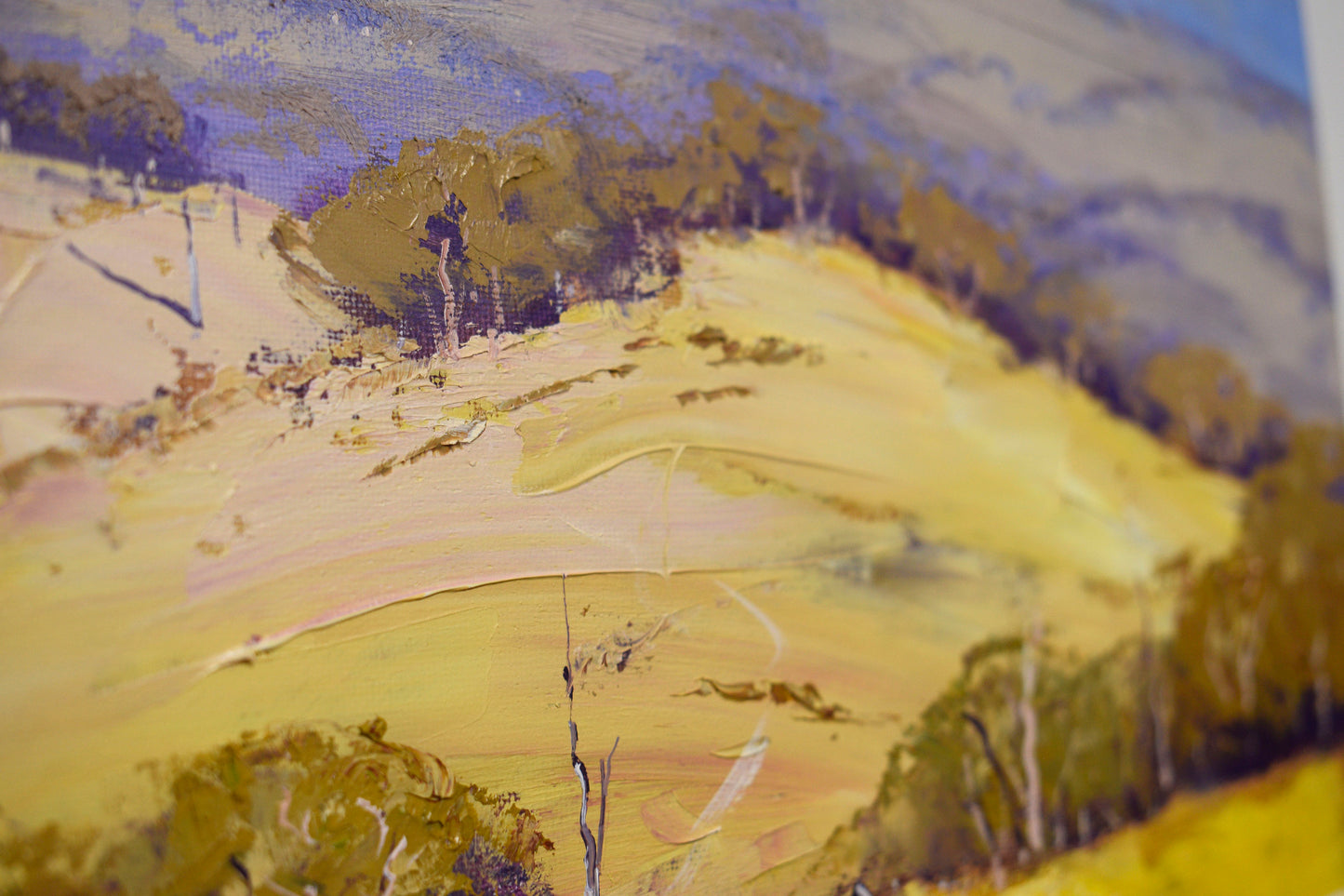 Blue Mountains Valley Gum Tree Framed Oil Painting Australian Landscape Gercken