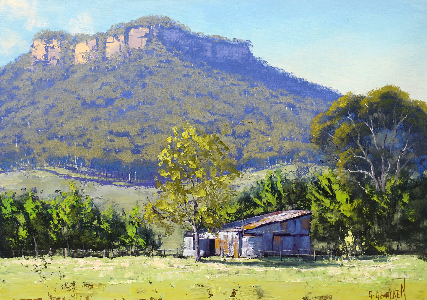 Hartley Farm Shed | Framed Oil Painting | Australian Landscape Art by Graham Gercken