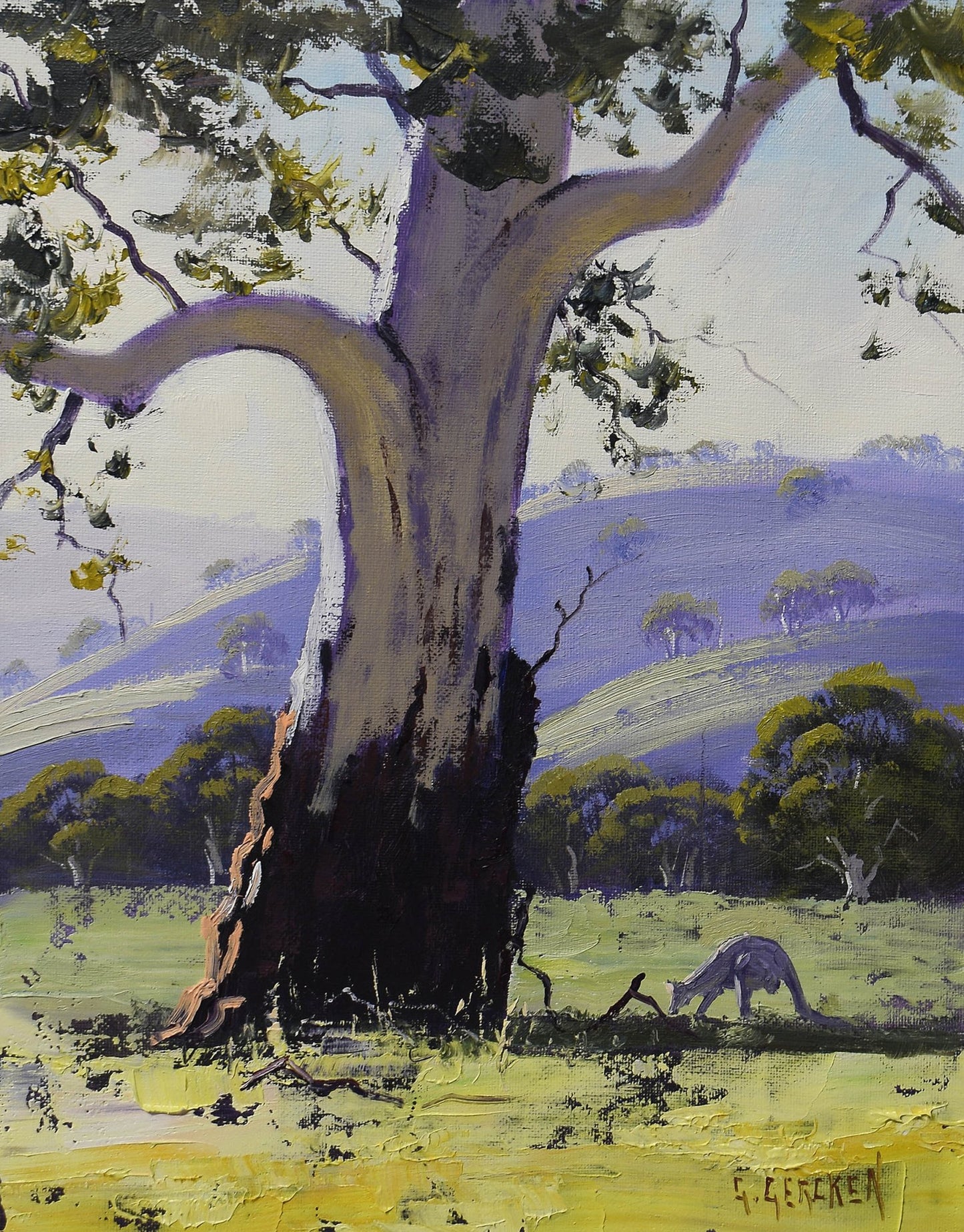 Original Framed Gum Tree Oil Painting | Australian Landscape Art