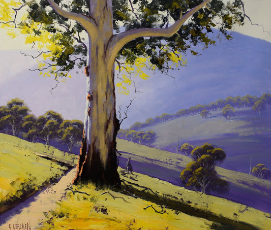Original Gum Tree & Kangaroo Oil Painting | Australian Landscape | Ready to Hang