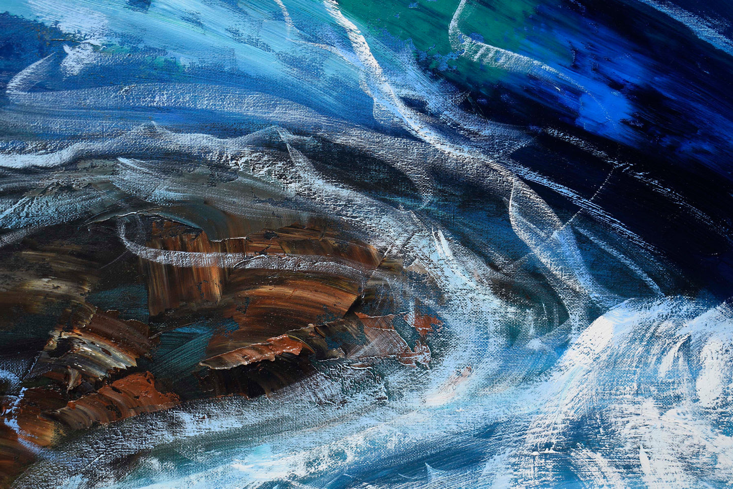 Large Abstract Ocean Wave Oil Painting (36 x 48")