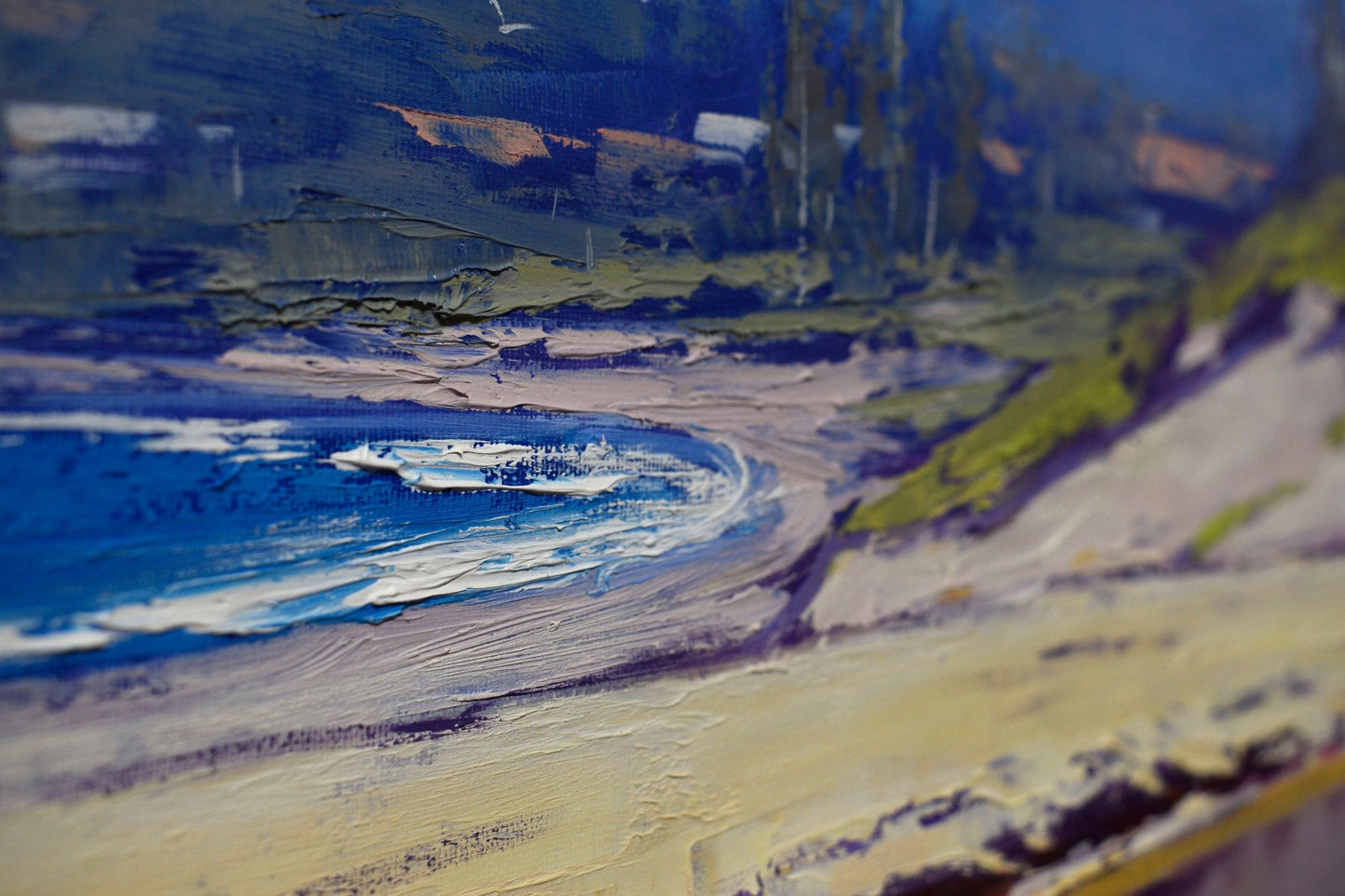 Framed Original Oil Painting – Summer Day at Narrabeen Beach, Sydney | Graham Gercken