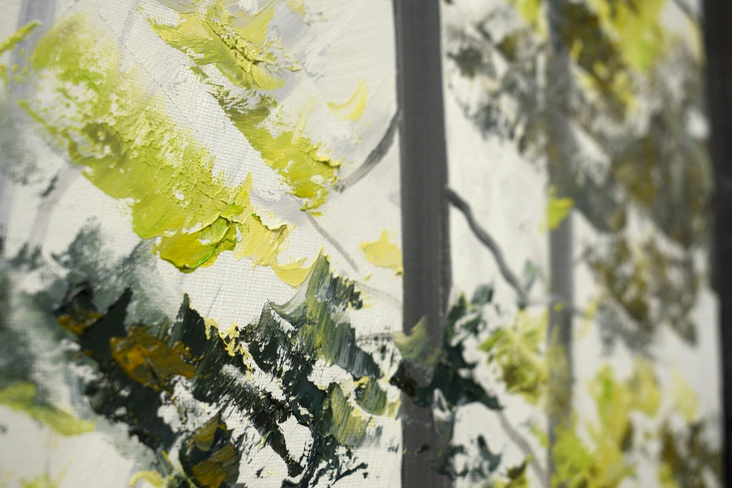 Sunlit Misty Forest – Large Original Woodland Oil Painting (30 x 40")