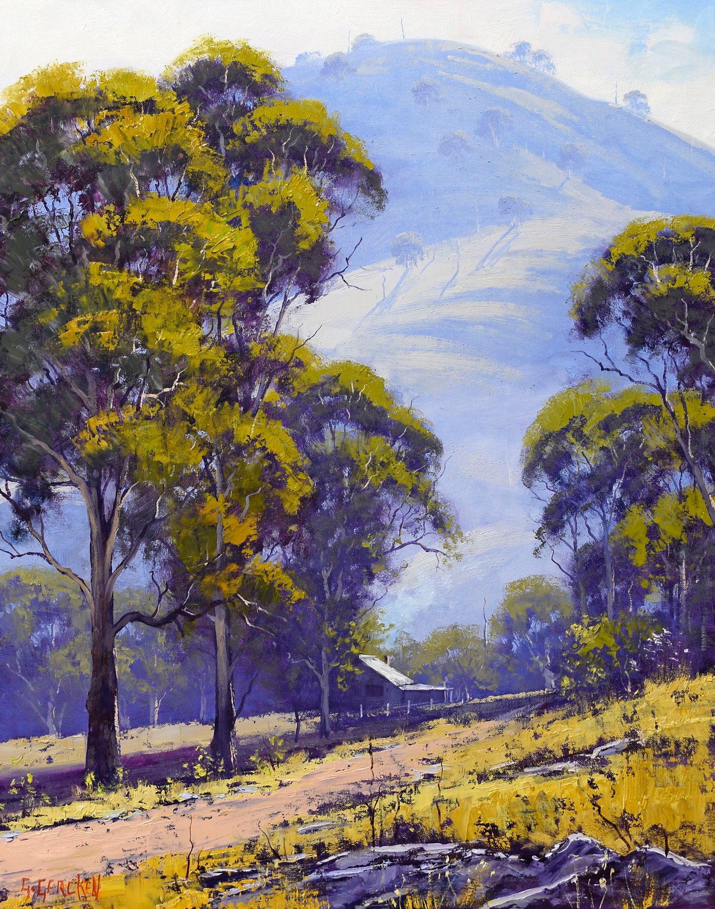 Morning Light, Sofala NSW – Original 20x16 Stretched Canvas Oil Painting