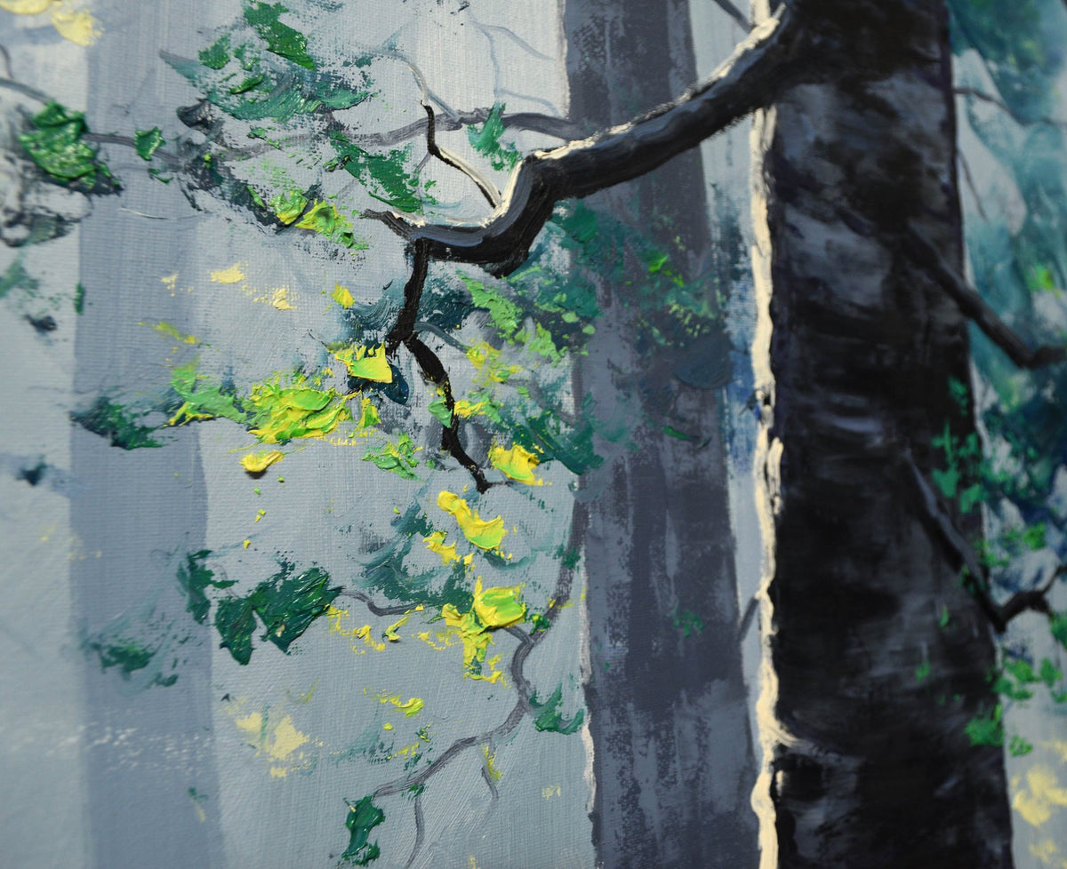 Morning Light Through the Misty Forest – Original Oil Painting by Graham Gercken (30" x 24")